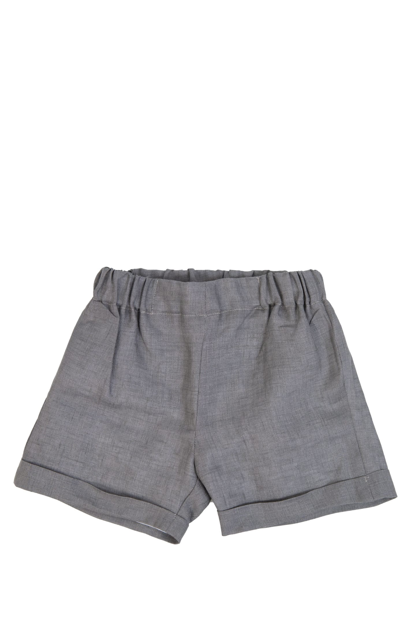 La Stupenderia Babies' Linen Shorts In Grey