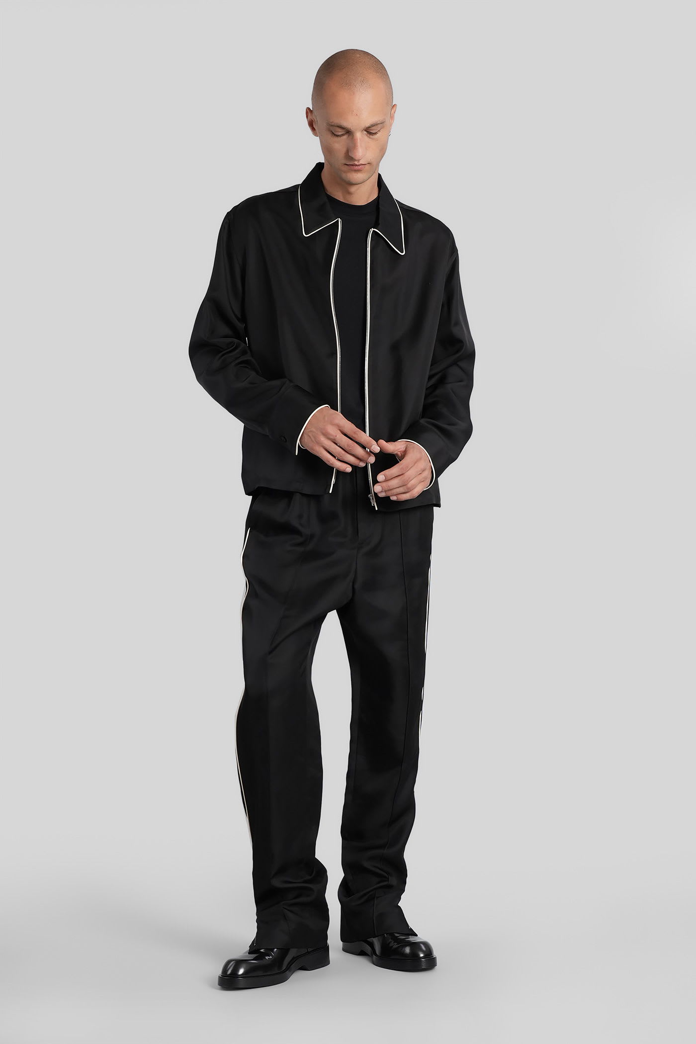Jil Sander Trousers 175 Pants In Black Viscose In Black