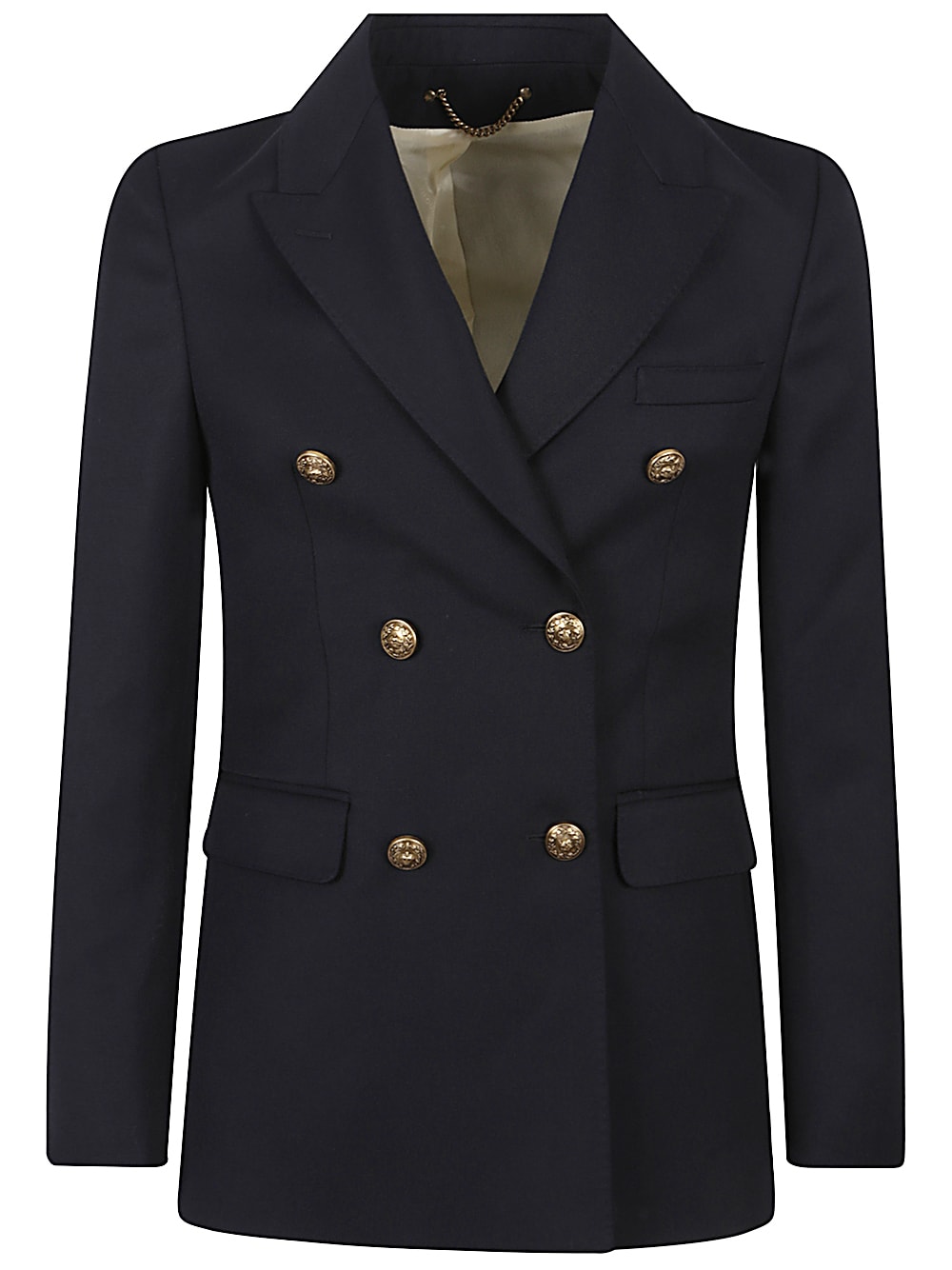Golden Goose Wool Double-breasted Blazer Jacket In Blue