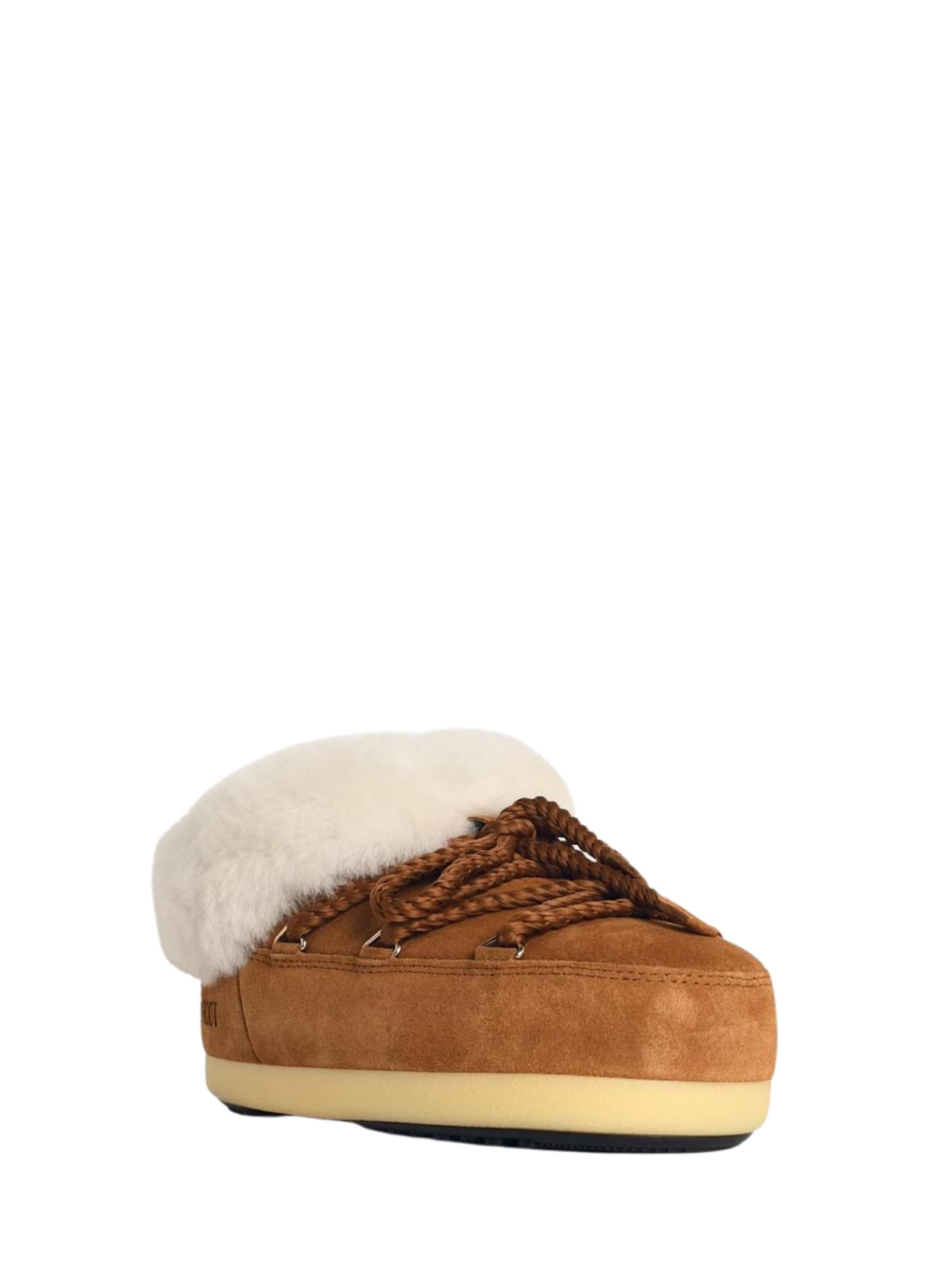 Moon Boot Leather "evx" Mules In Brown