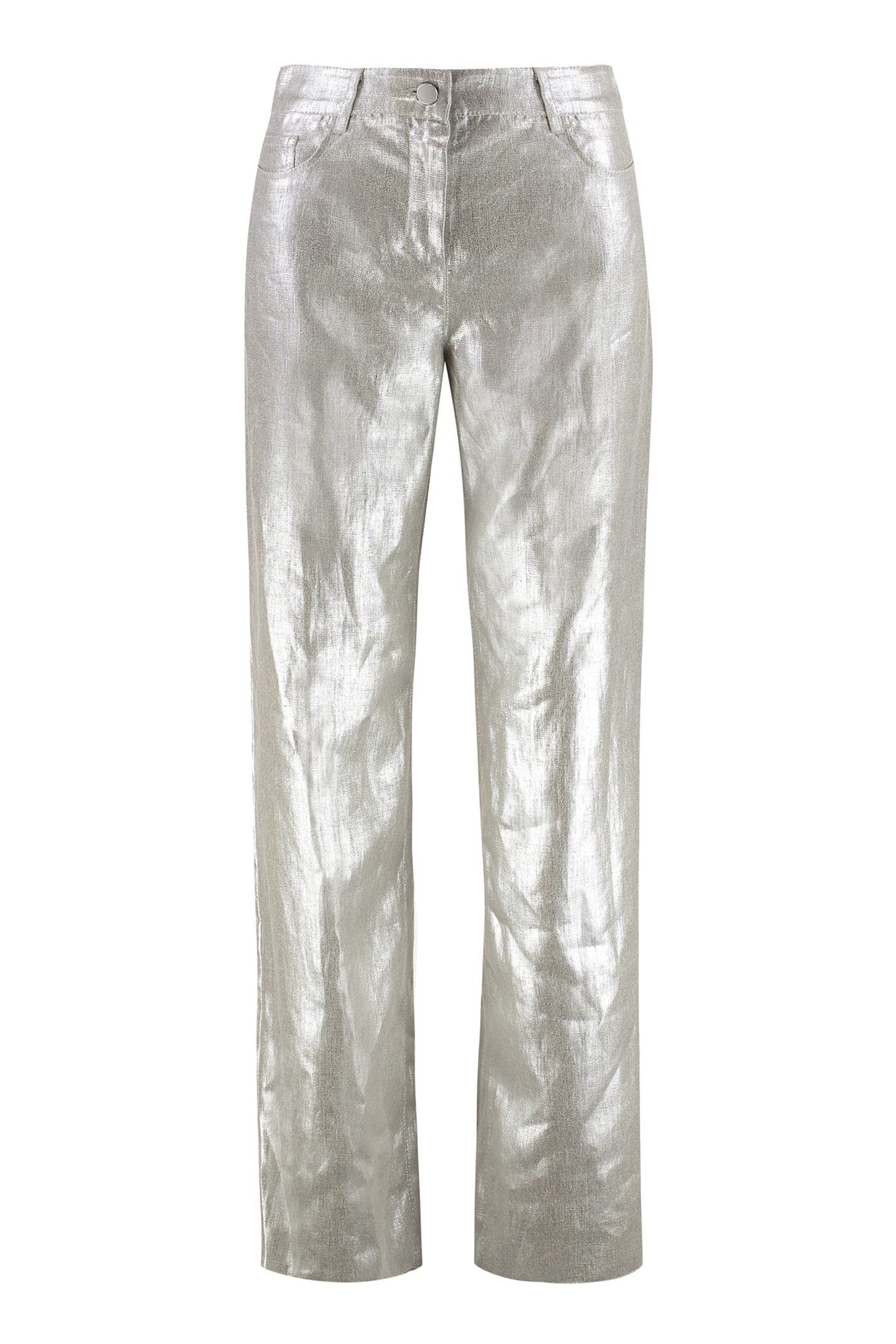 's Max Mara Malika Metallic Linen Wide-leg Pants