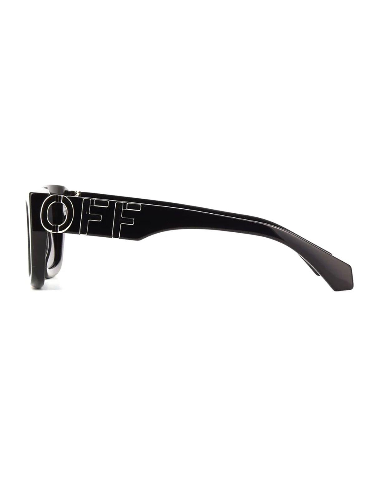 Shop Off-white Rectangular Frame Sunglasses In 1007 Black Dark Grey