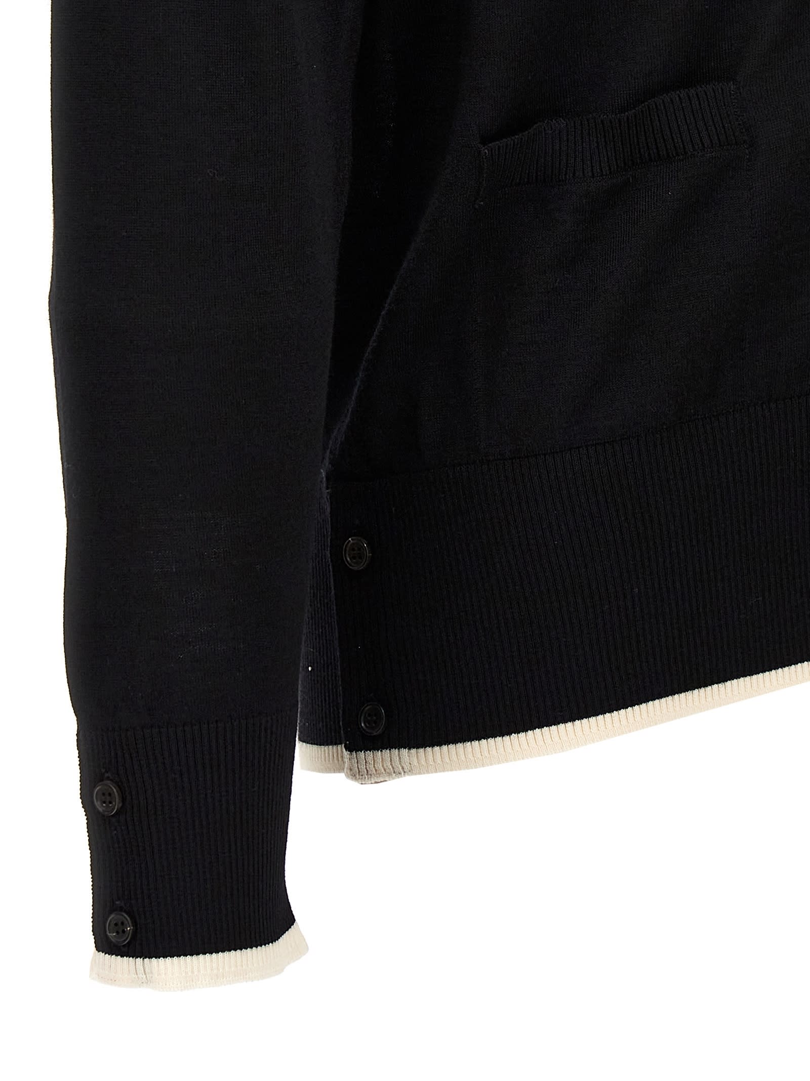 Shop Thom Browne 4-bar Crop Cardigan In Black