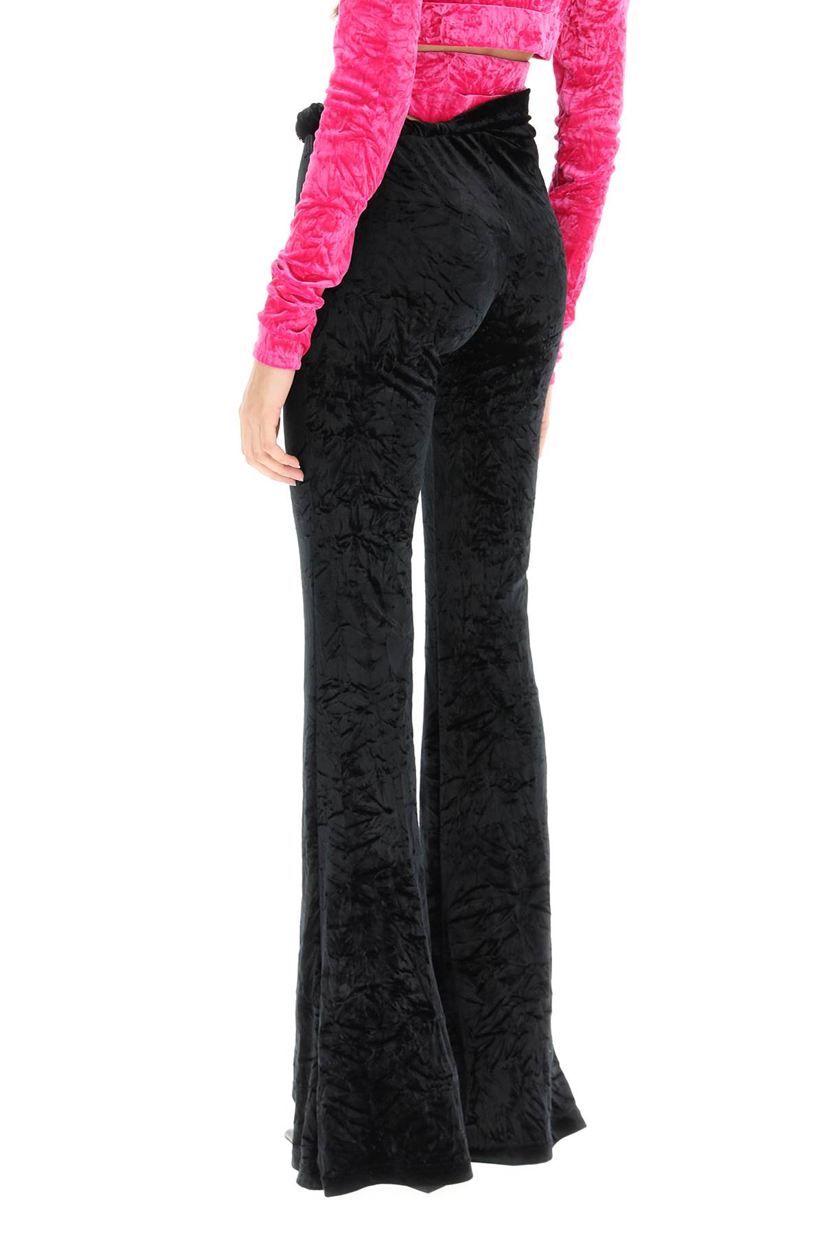 Shop Versace Froiss Elvet Flared Pants
