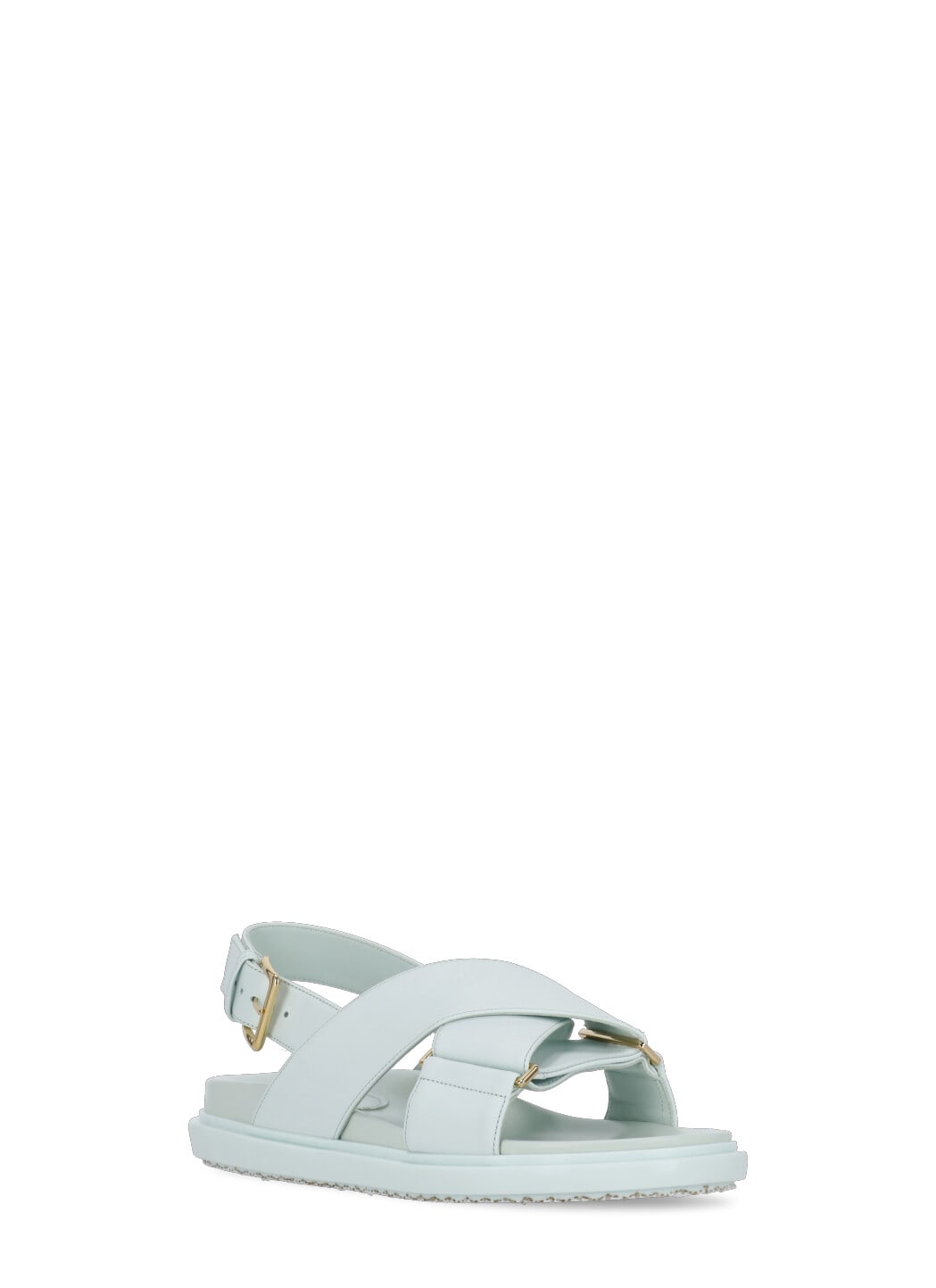 Shop Marni Leather Sandals In Light Blue