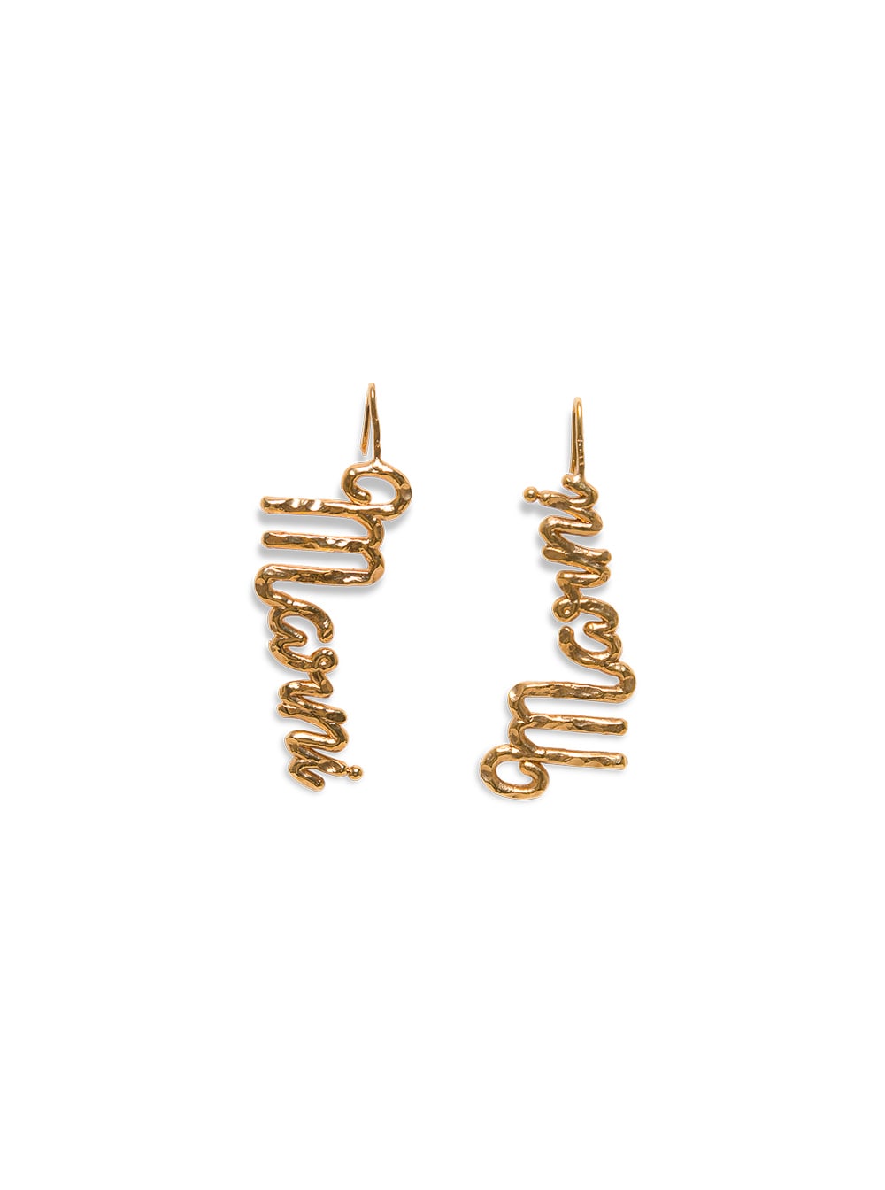 Marni Tumbled Golden Brass Earrings With Logo