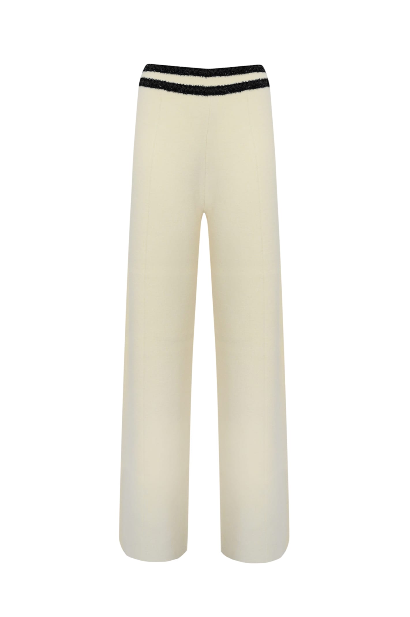 Wide Leg Trousers In Wool Blend