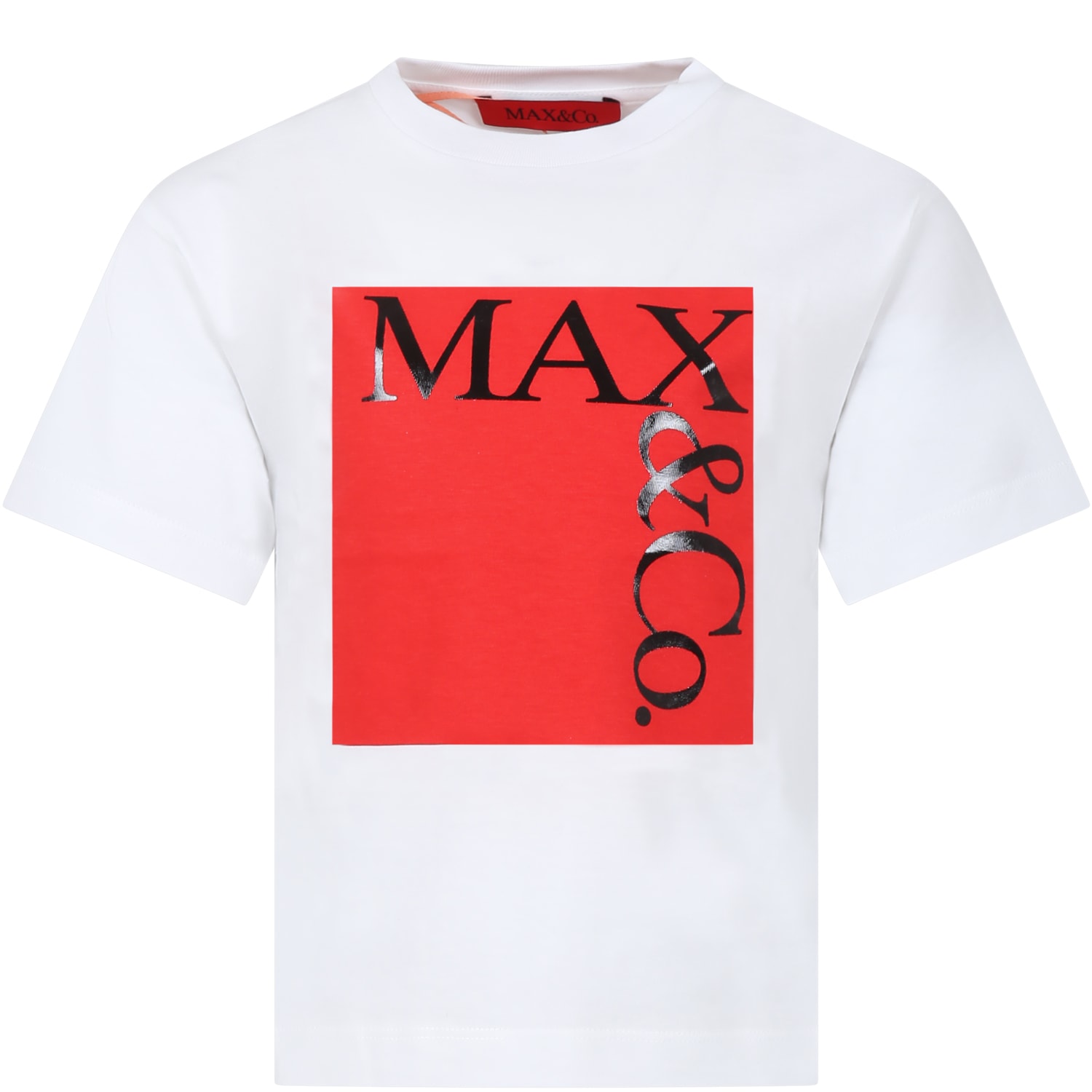 Max&amp;co. Kids' White T-shirt For Girl With Logo