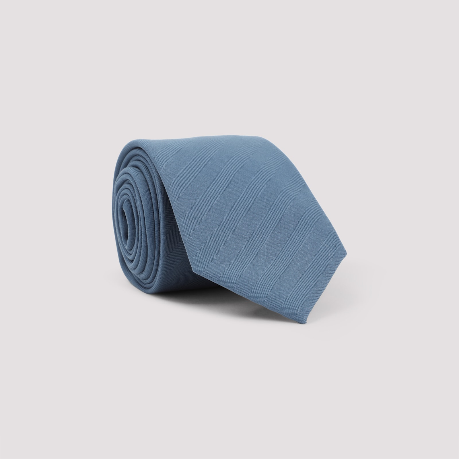 Brioni Textured Diagonal Pattern Silk Tie In Blue