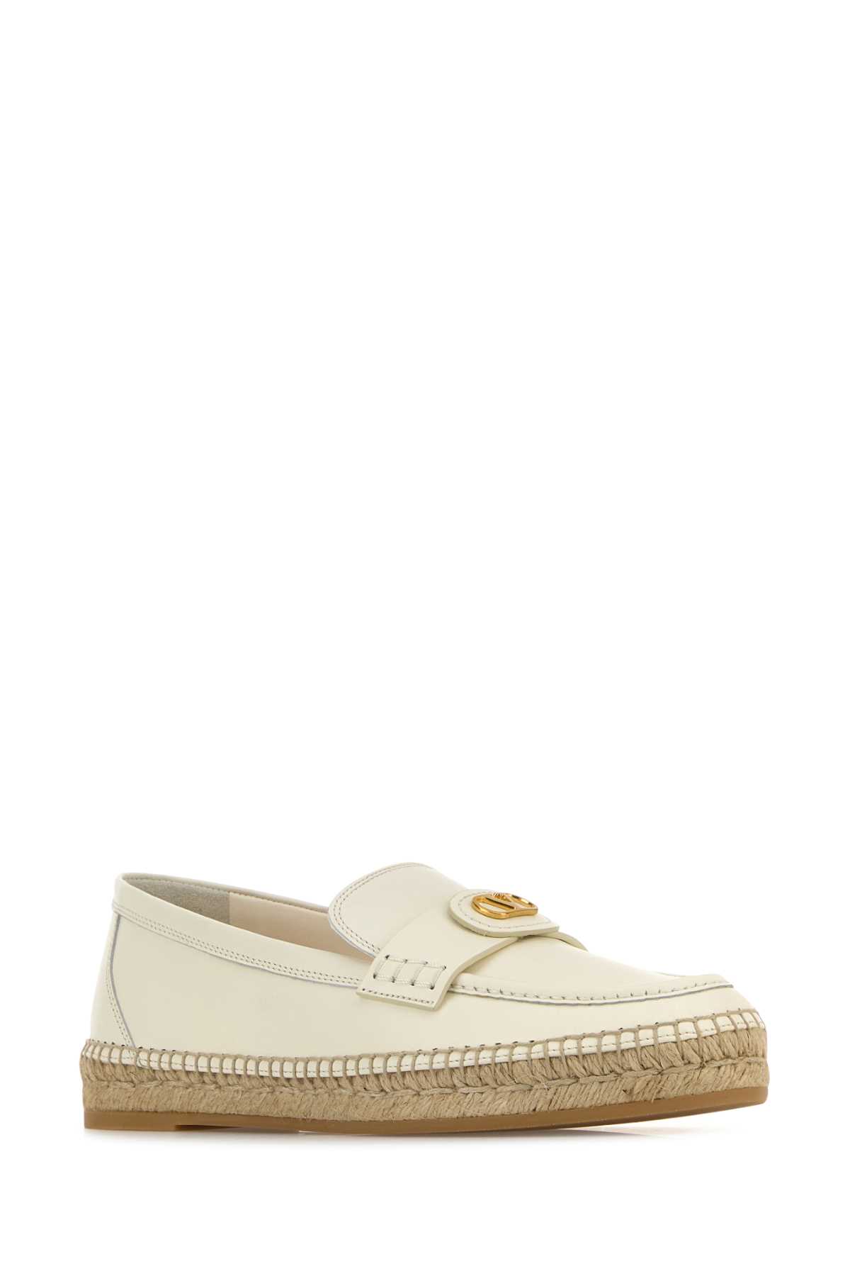 Valentino Garavani White Leather Vlogo Signature Espadrilles
