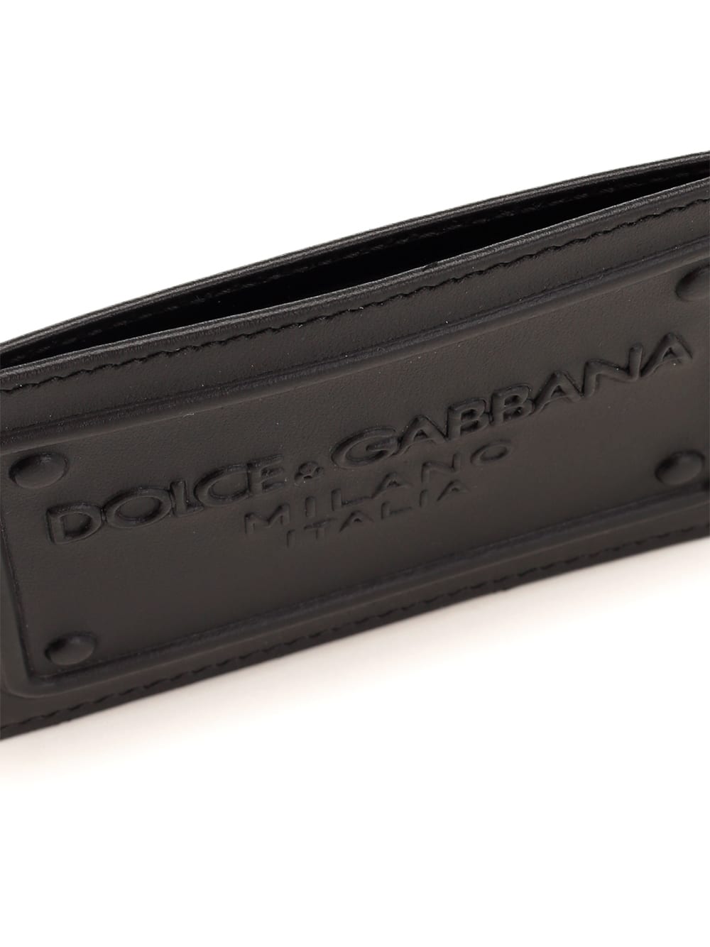 Shop Dolce & Gabbana Card Holder With Embossed Logo In Nero