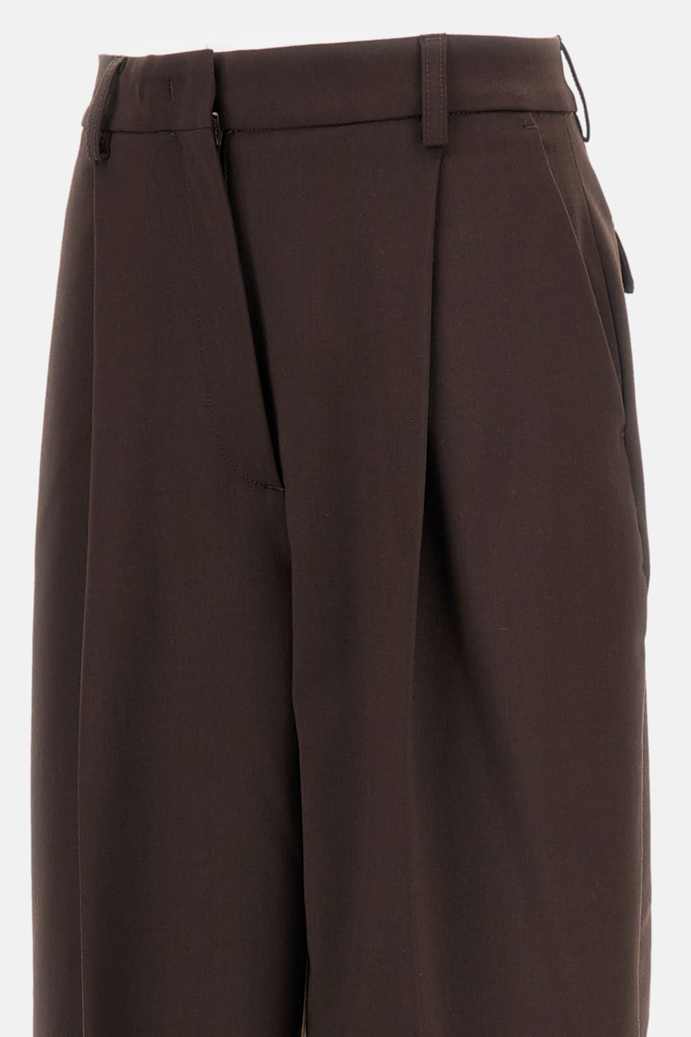 The Latest High-waisted Brown Trousers With Relaxed Fit In Brown