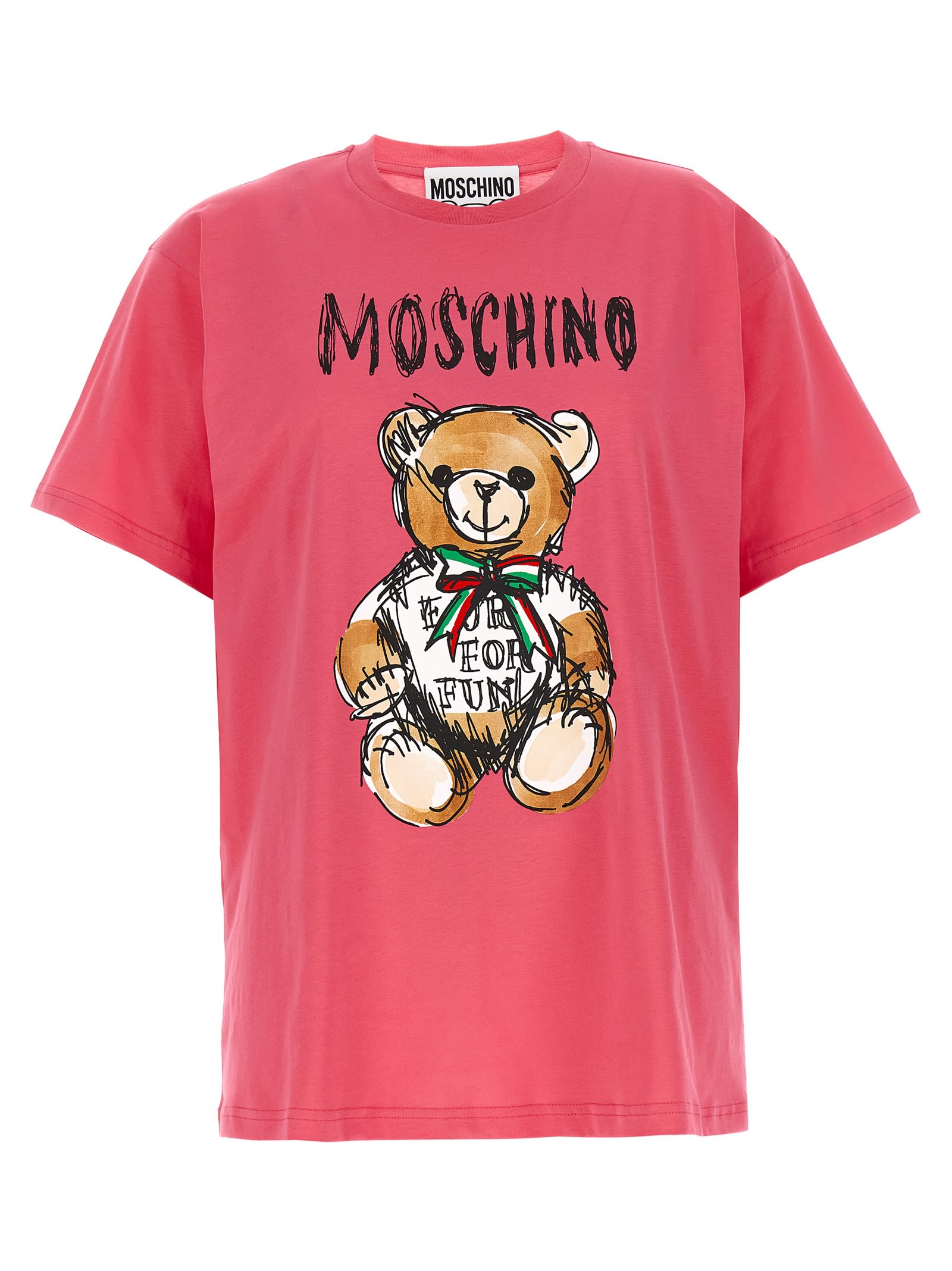 Shop Moschino Teddy Bear T-shirt In Rosa
