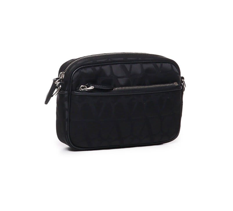 Shop Valentino Toile Iconographe Zip-up Shoulder Bag In Black