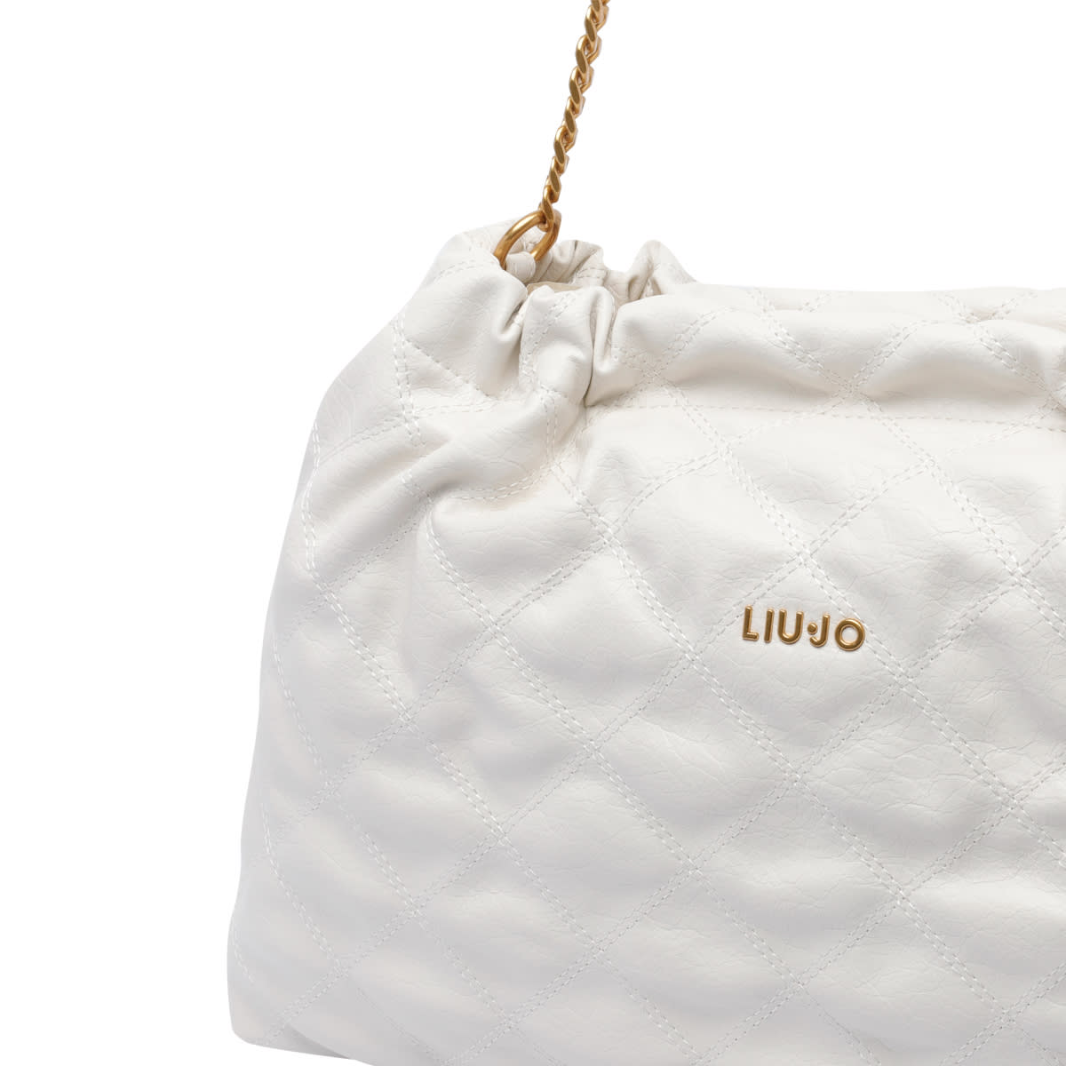 Liu •jo Quilted Chain Strap Shoulder Bag In White