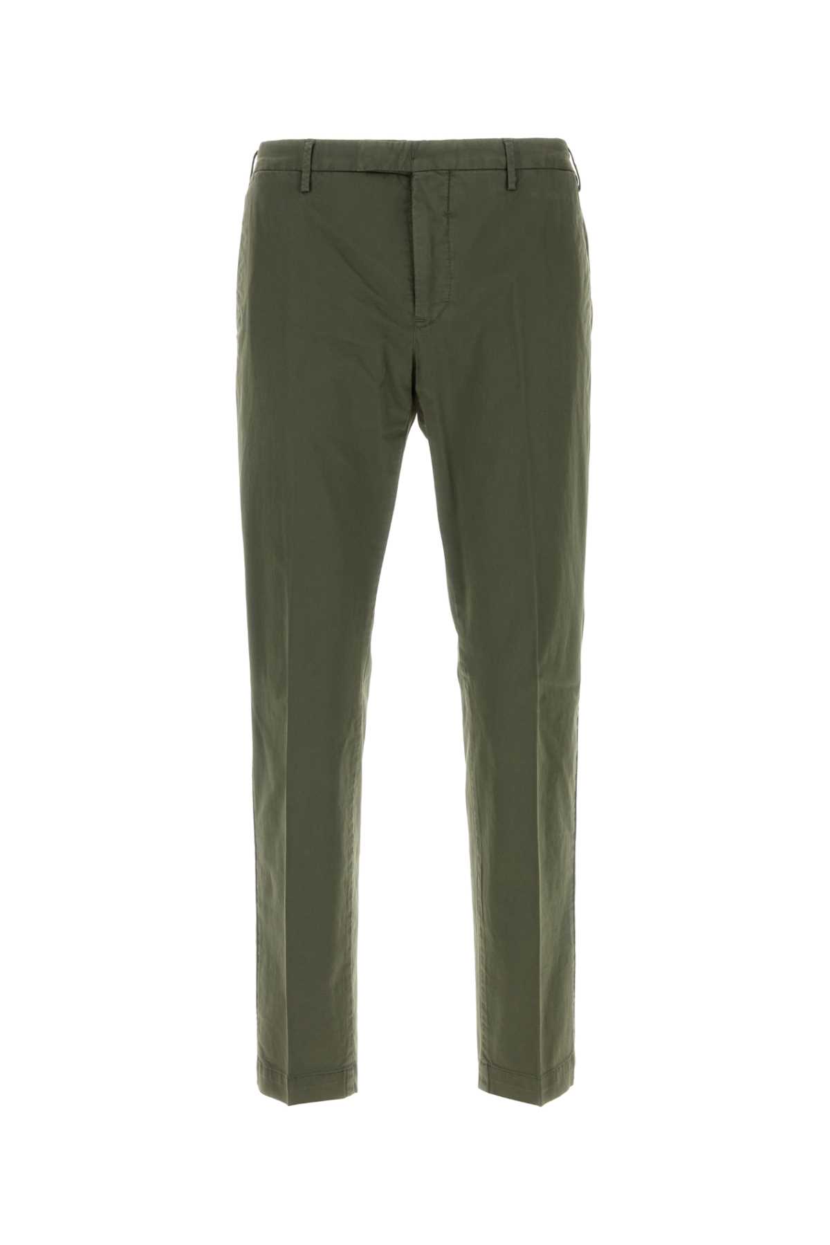 Olive Green Stretch Cotton Pant