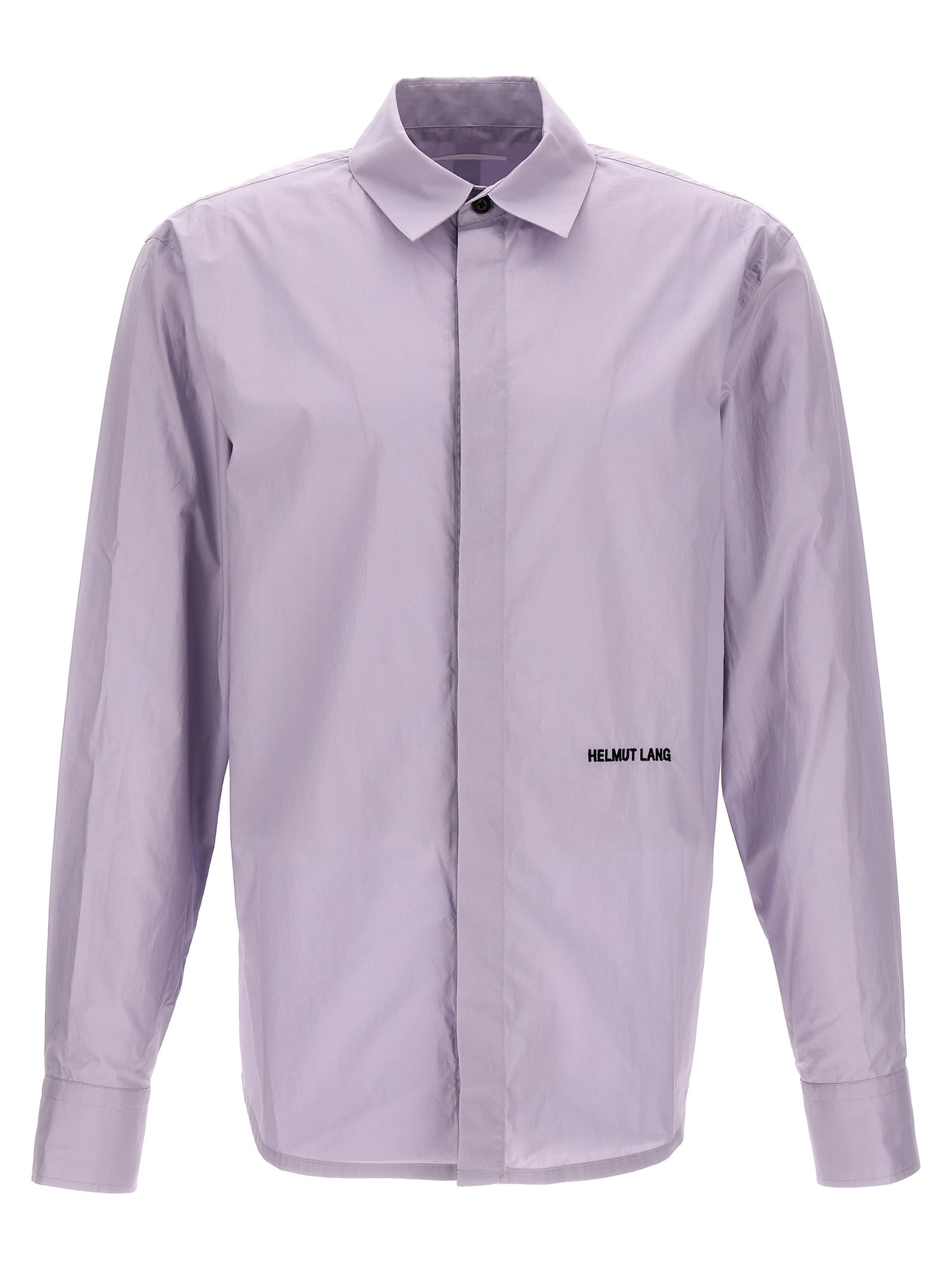 Shop Helmut Lang Embroidered Logo Shirt In Purple