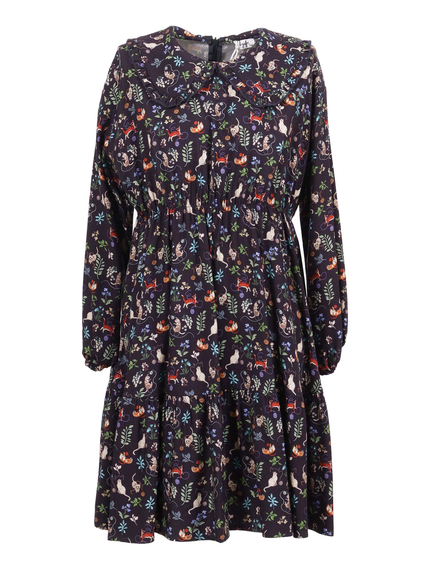 Il Gufo Floral Dress In Multi