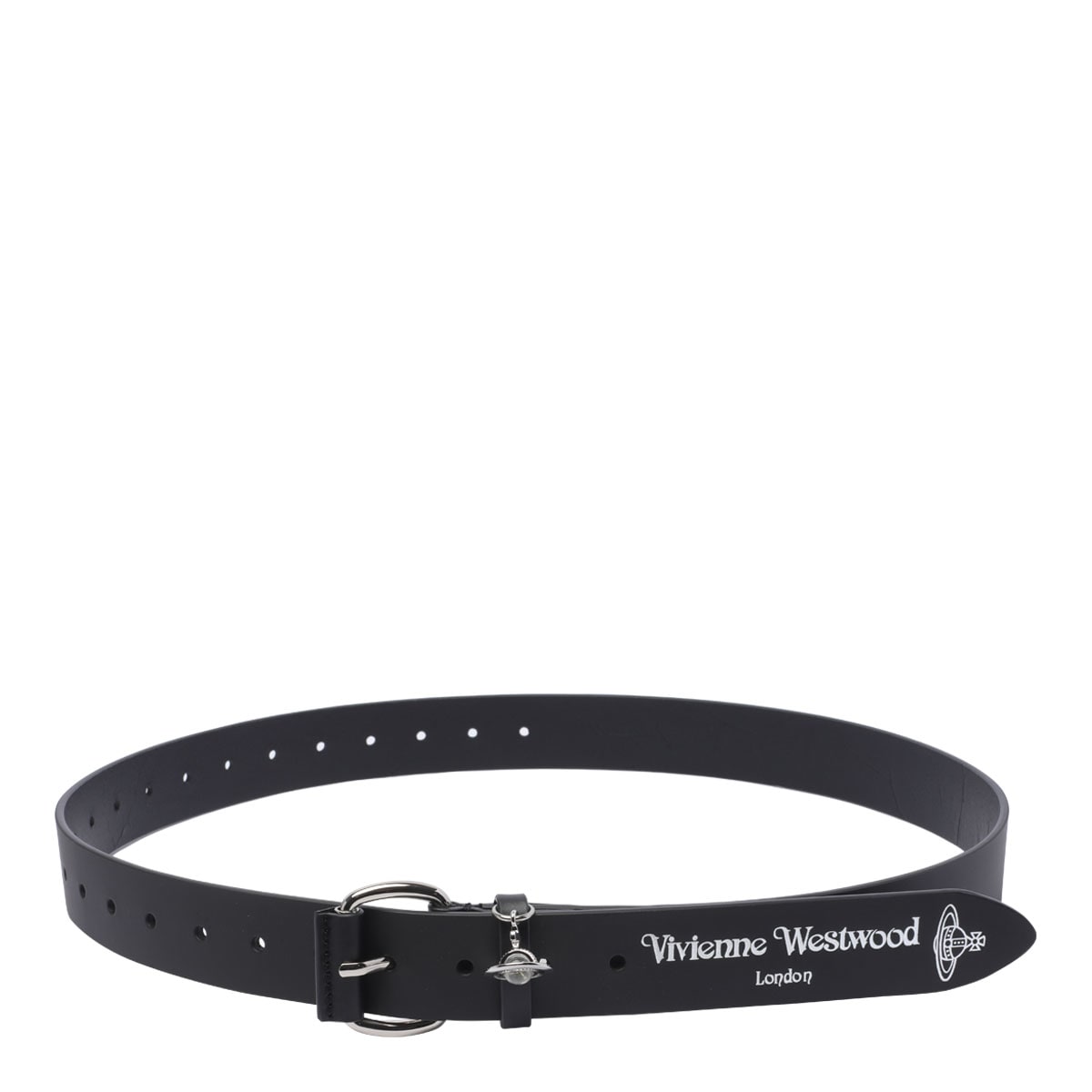 Shop Vivienne Westwood Wide Alex Charm Belt In Black