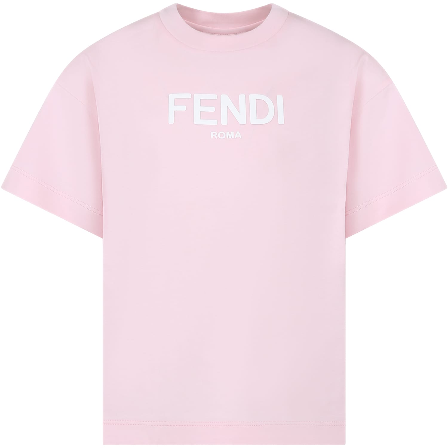 Shop Fendi Pink T-shirt For Kids With Logo