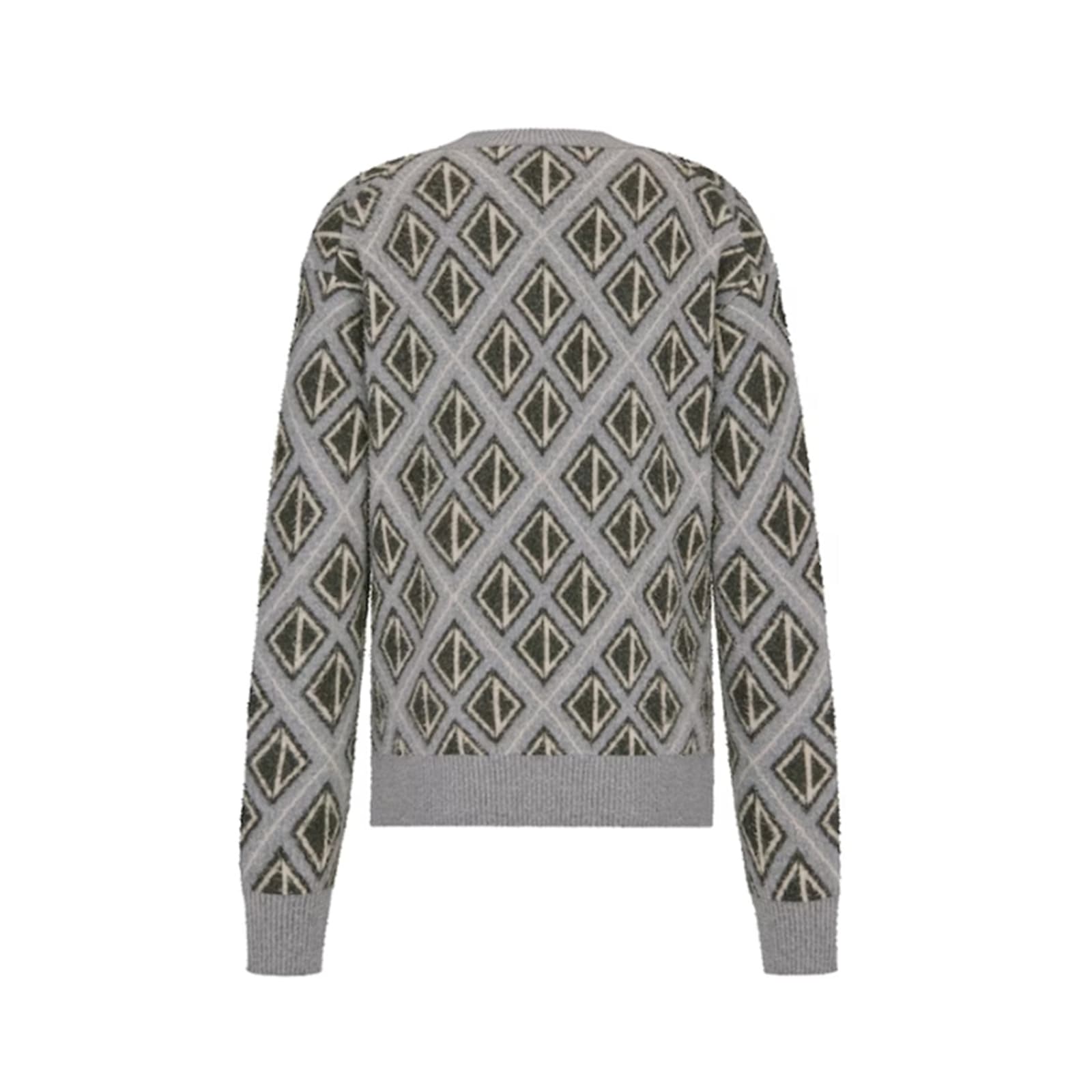 Shop Dior Cd Diamond Motif Wool Sweater In Gray