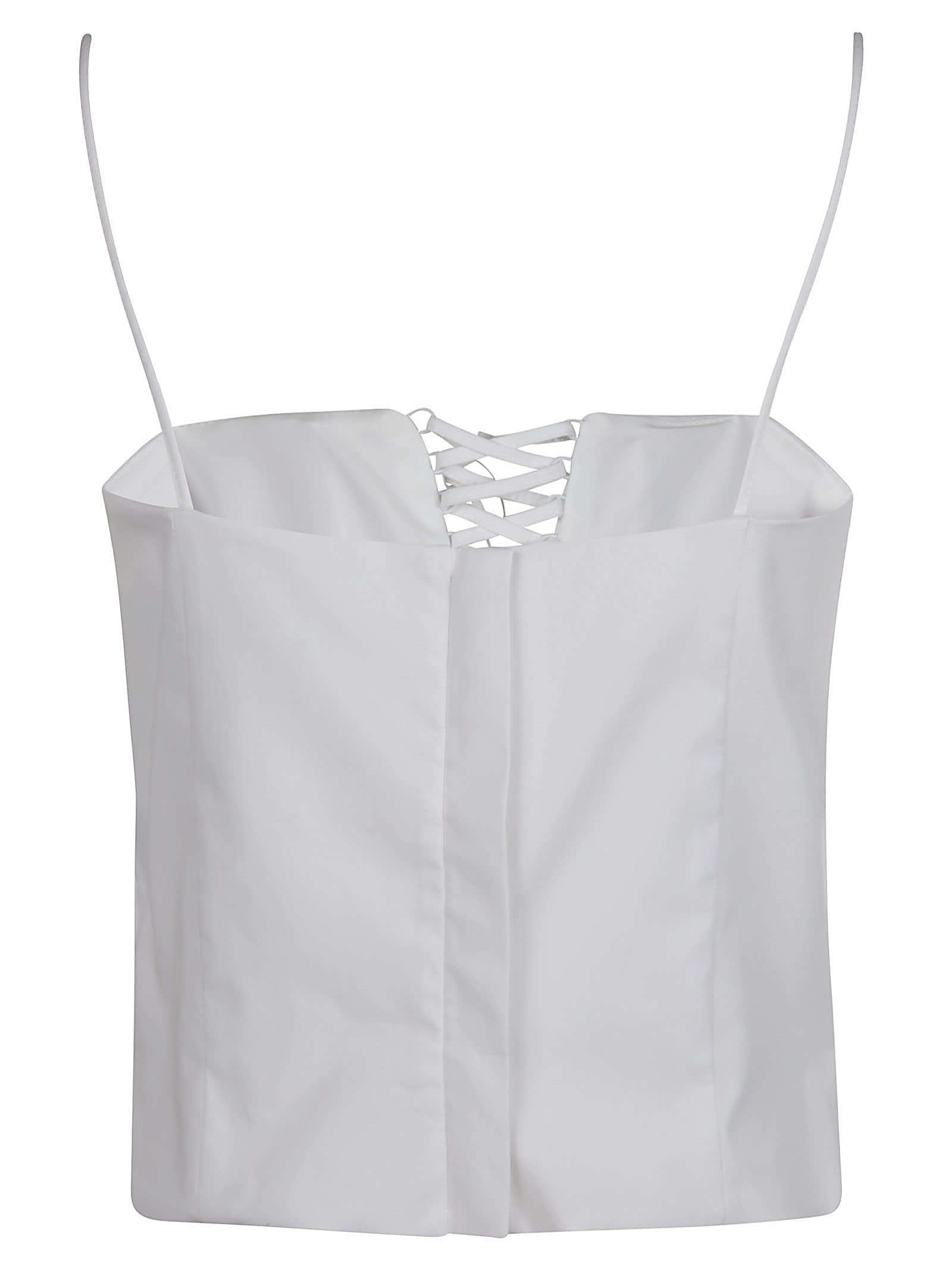 Federica Tosi Lace-up Top In Bianco