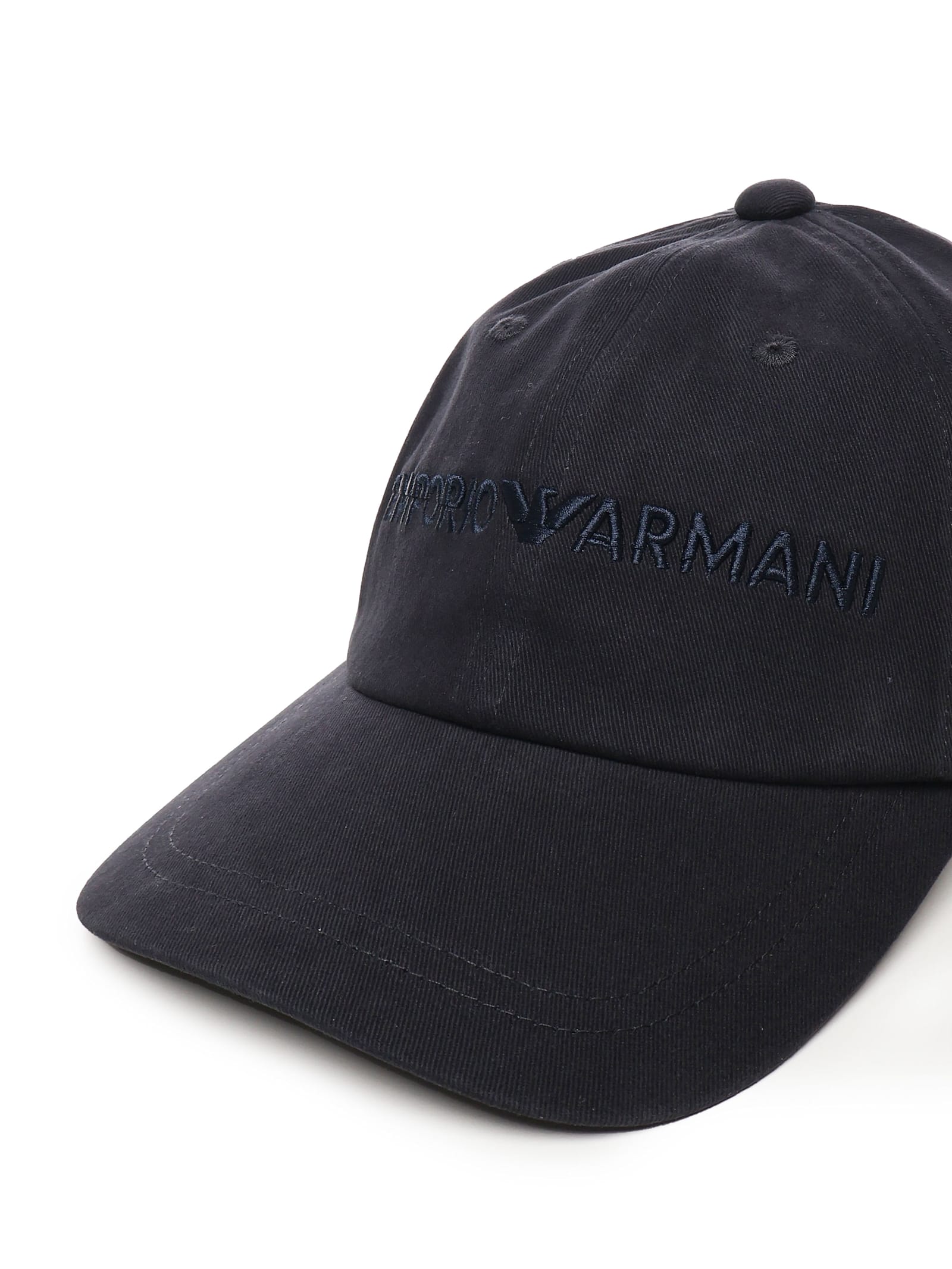 Emporio Armani Logo Baseball Cap In Blue