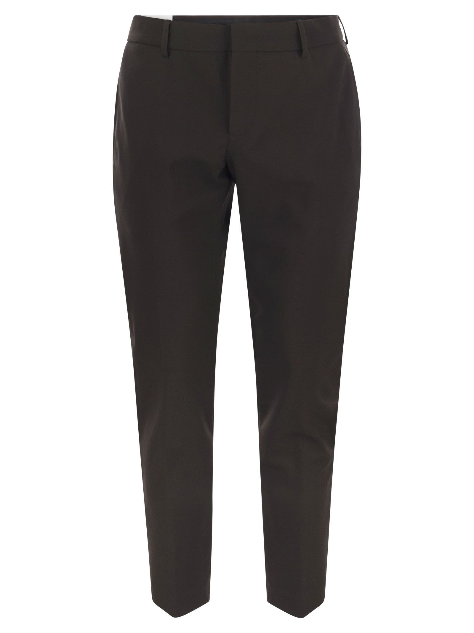 Shop Pt01 Epsilon Trousers In Technical Fabric In Brown