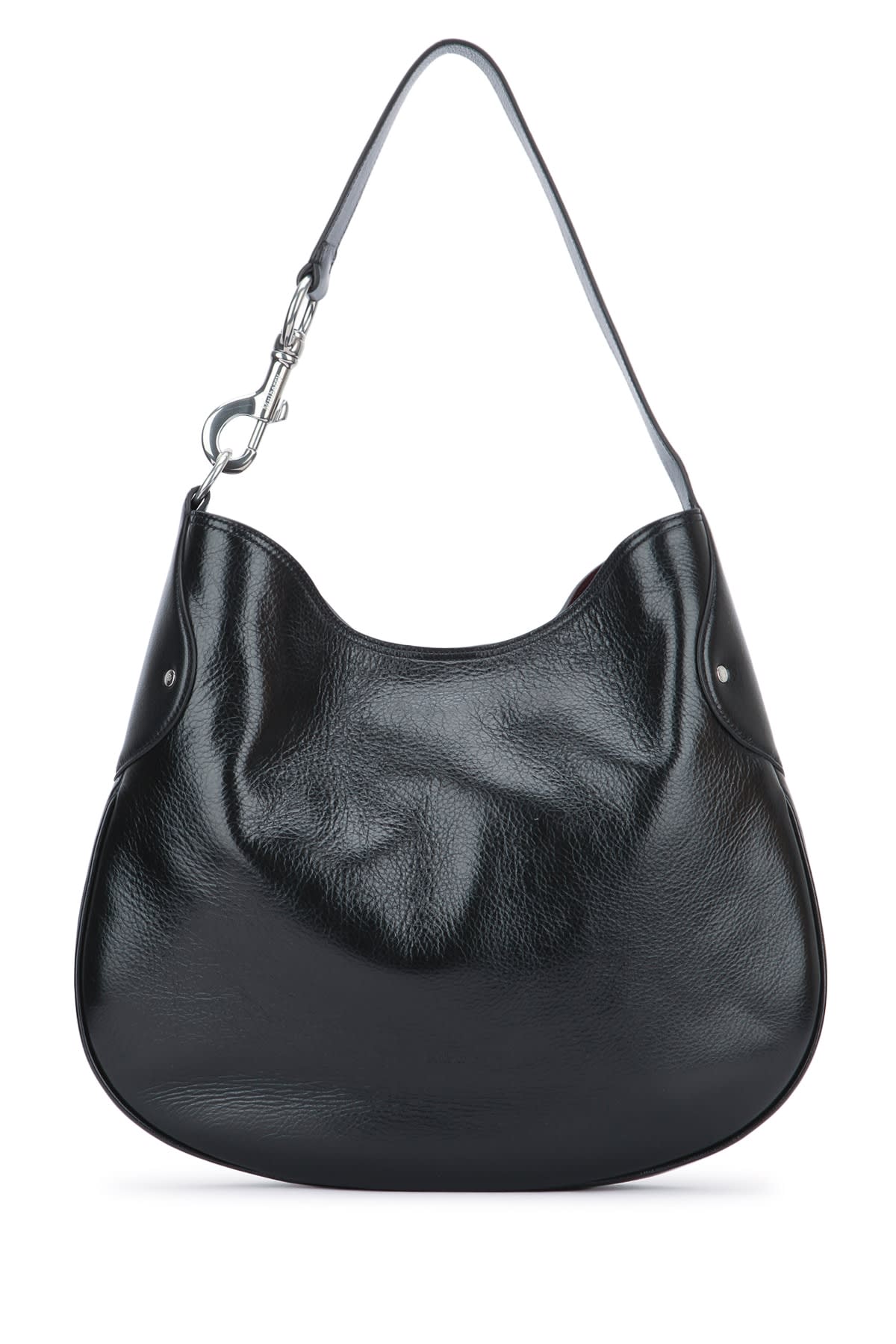 Mulberry Black Leather Hackney Shoulder Bag High Shine In Animal Print