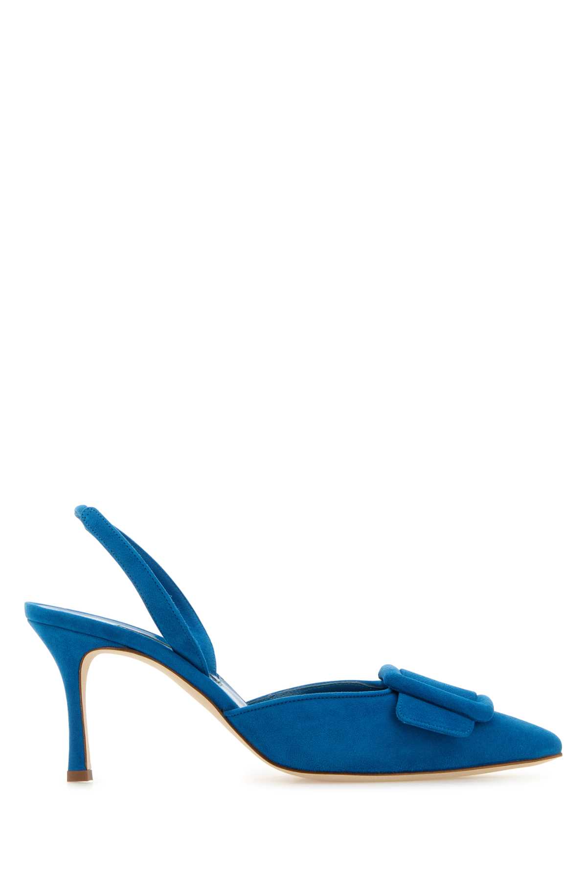Manolo Blahnik Denim Blue Suede Maysli Pumps In Blue