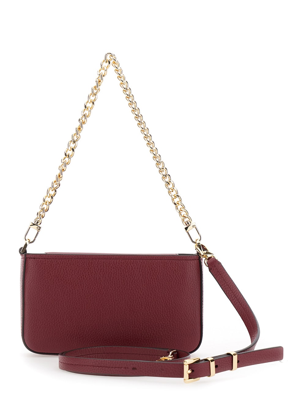 Michael Kors Bryant Bordeaux Crossbody Bag With Adjustable Shoulder Strap And Logo Lettering On The Front In Grai In Purple