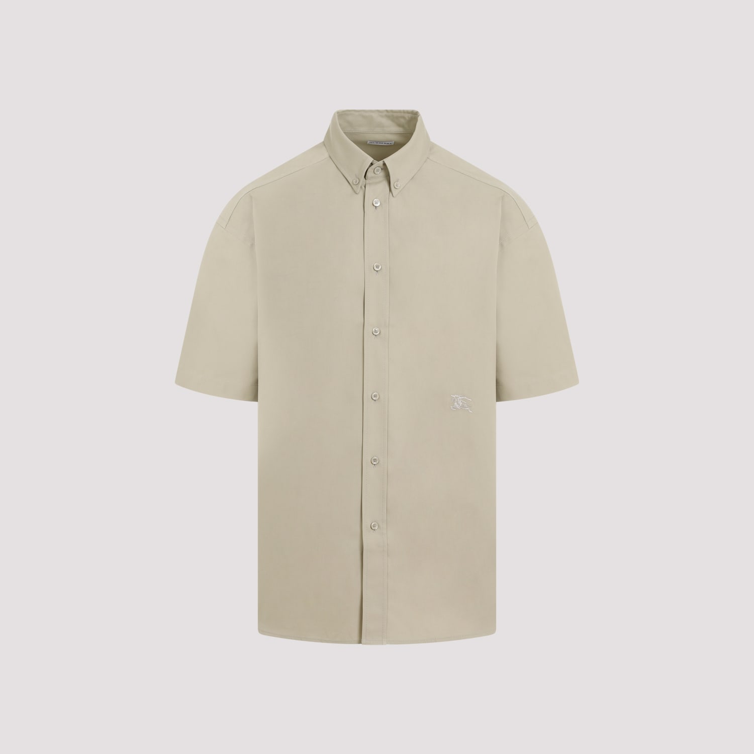 Shop Burberry Cotton Shirt In Hunter