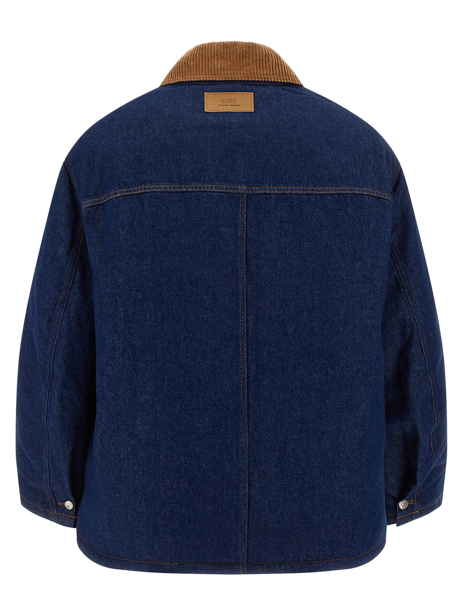 Ami Alexandre Mattiussi Ami Paris Denim Padded Jacket In Blue