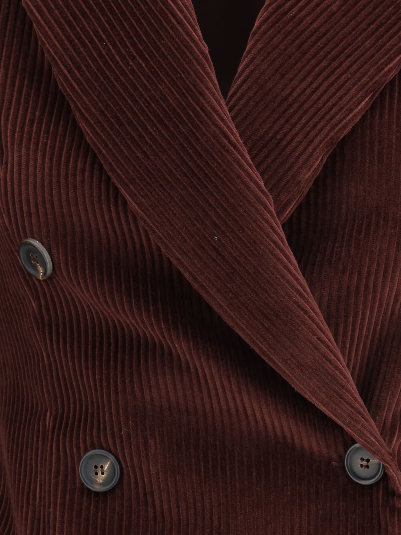 Brunello Cucinelli Corduroy Cotton Jacket In Burgundy