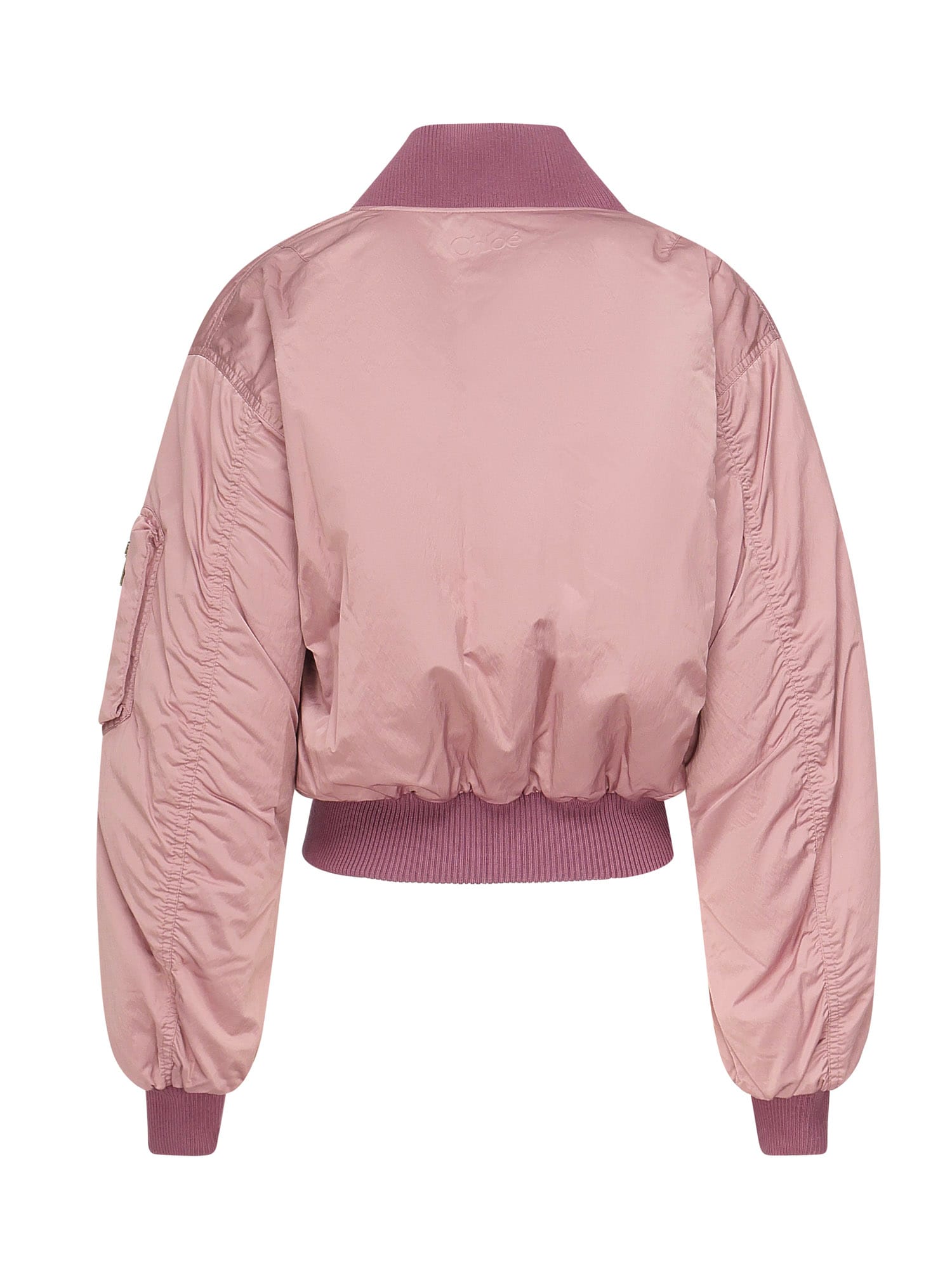 Chloé Zip-up Cropped Bomber Jacket In Purple