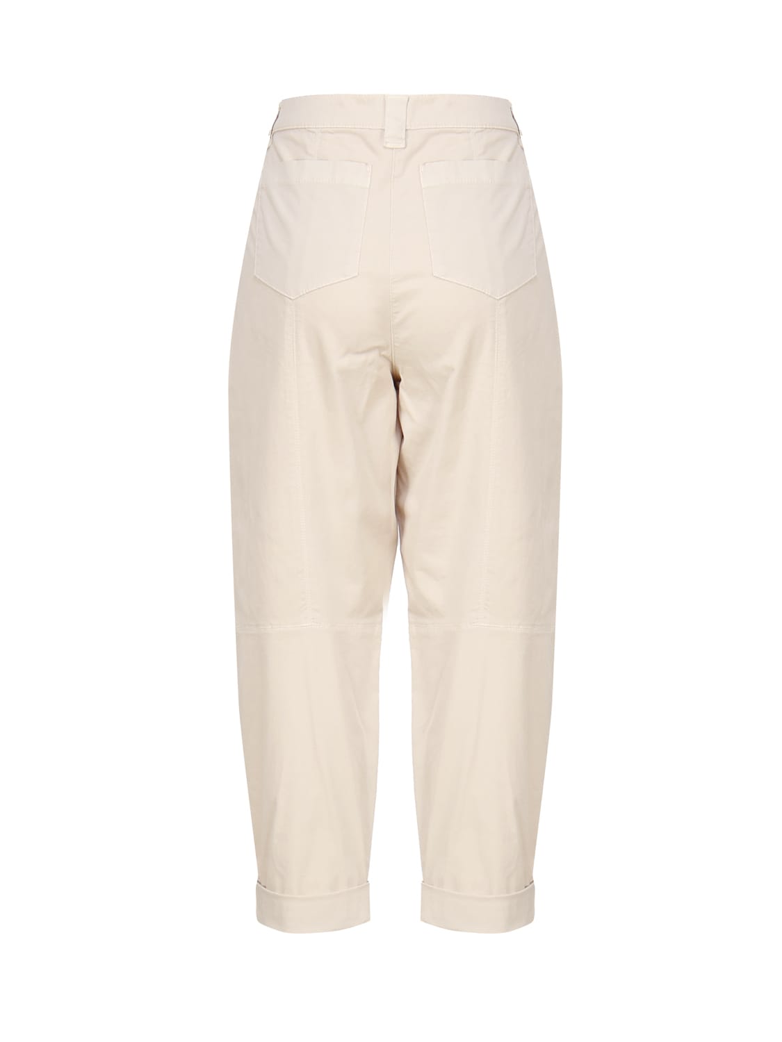 Shop Pinko Carrot Pants In Cavallery Fabric  In Beige