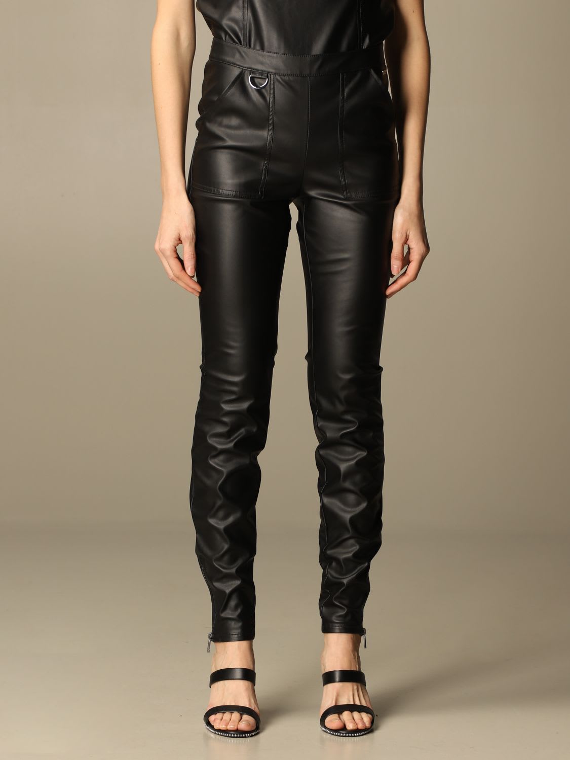 Armani Collezioni Armani Exchange Pants Armani Exchange Pants In Synthetic Leather In Black