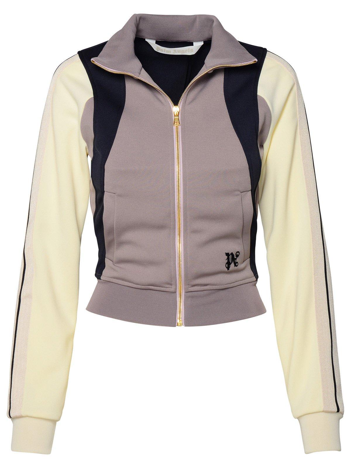 Shop Palm Angels Monogram Cb Fitted Track Jacket In Lilac Mul