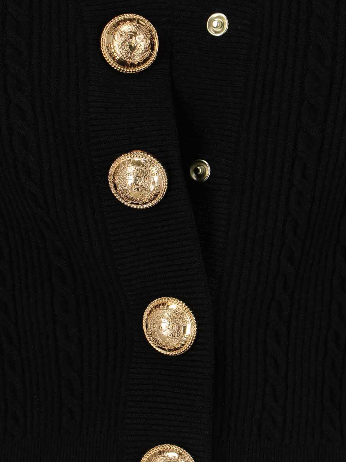 Balmain Women V-necked Cardigan In Black