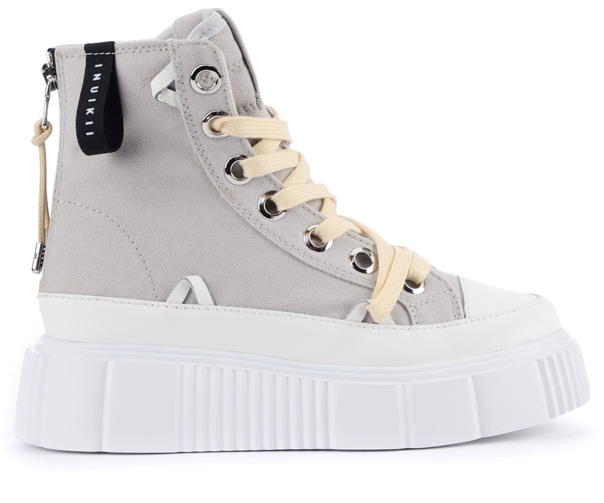 Inuikii Matilda Sneaker In Grey Canvas