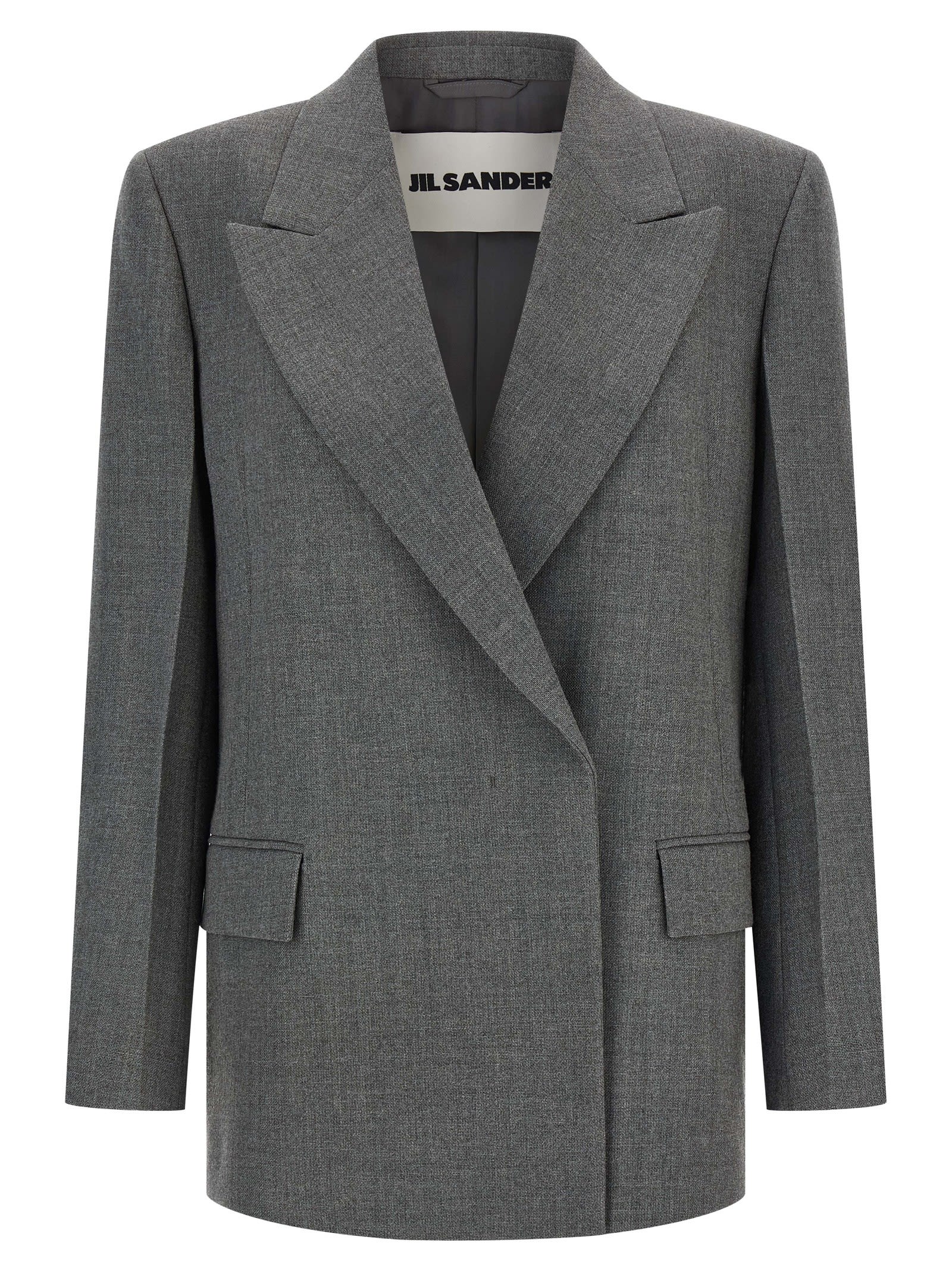 Jil Sander Wool Blazer Blazers Gray In Multi
