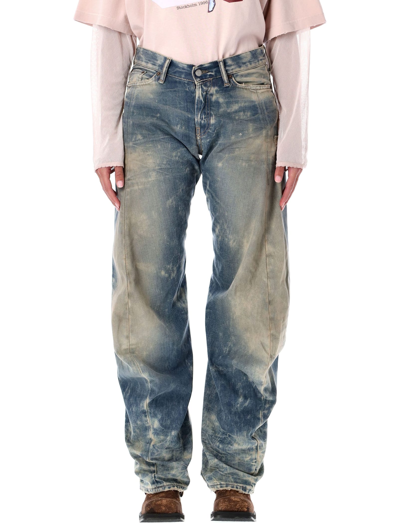 Acne Studios Loose Bleached Denim Jeans 2006f In Blue