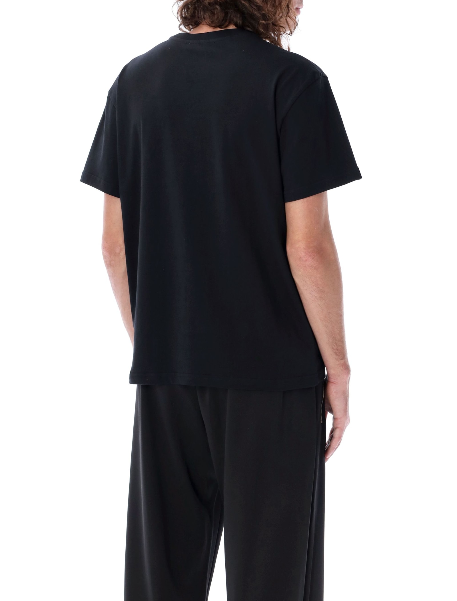 Shop Jw Anderson T-shirt With Logo Embroidery In Black