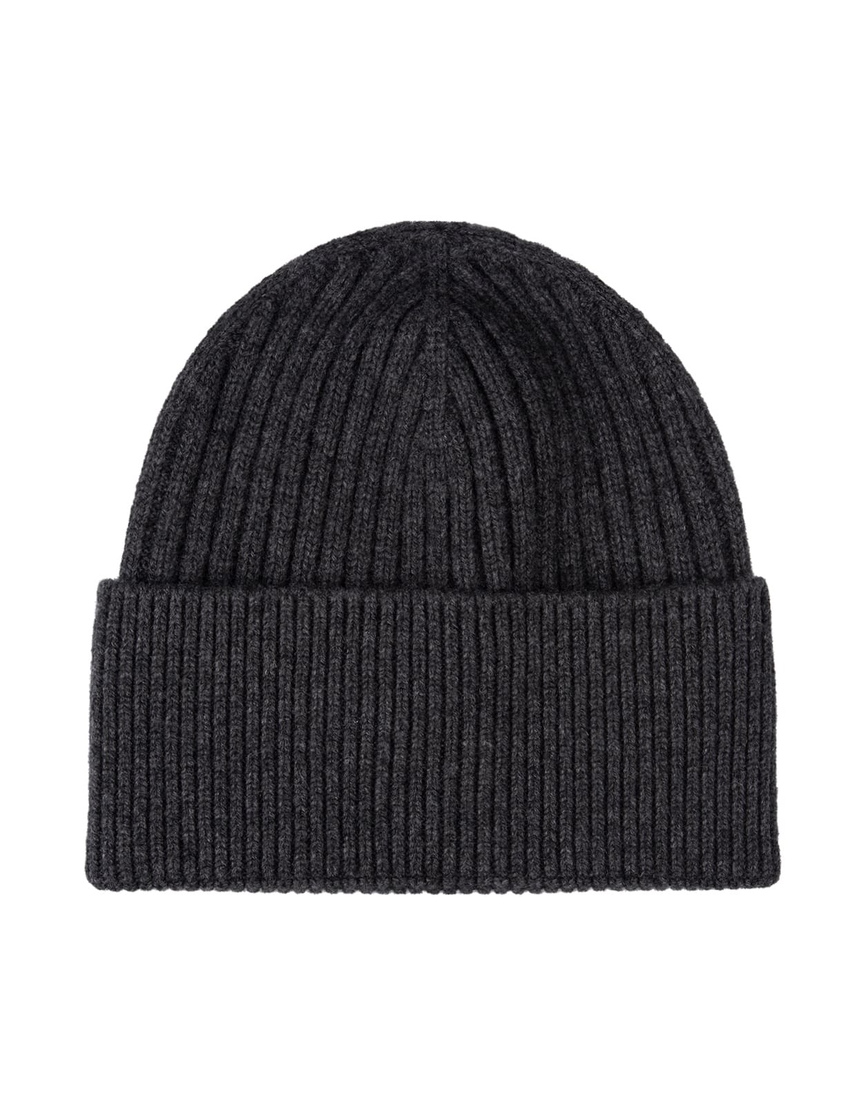 Shop Moncler Anthracite Grey Cashmere Beanie With Logo