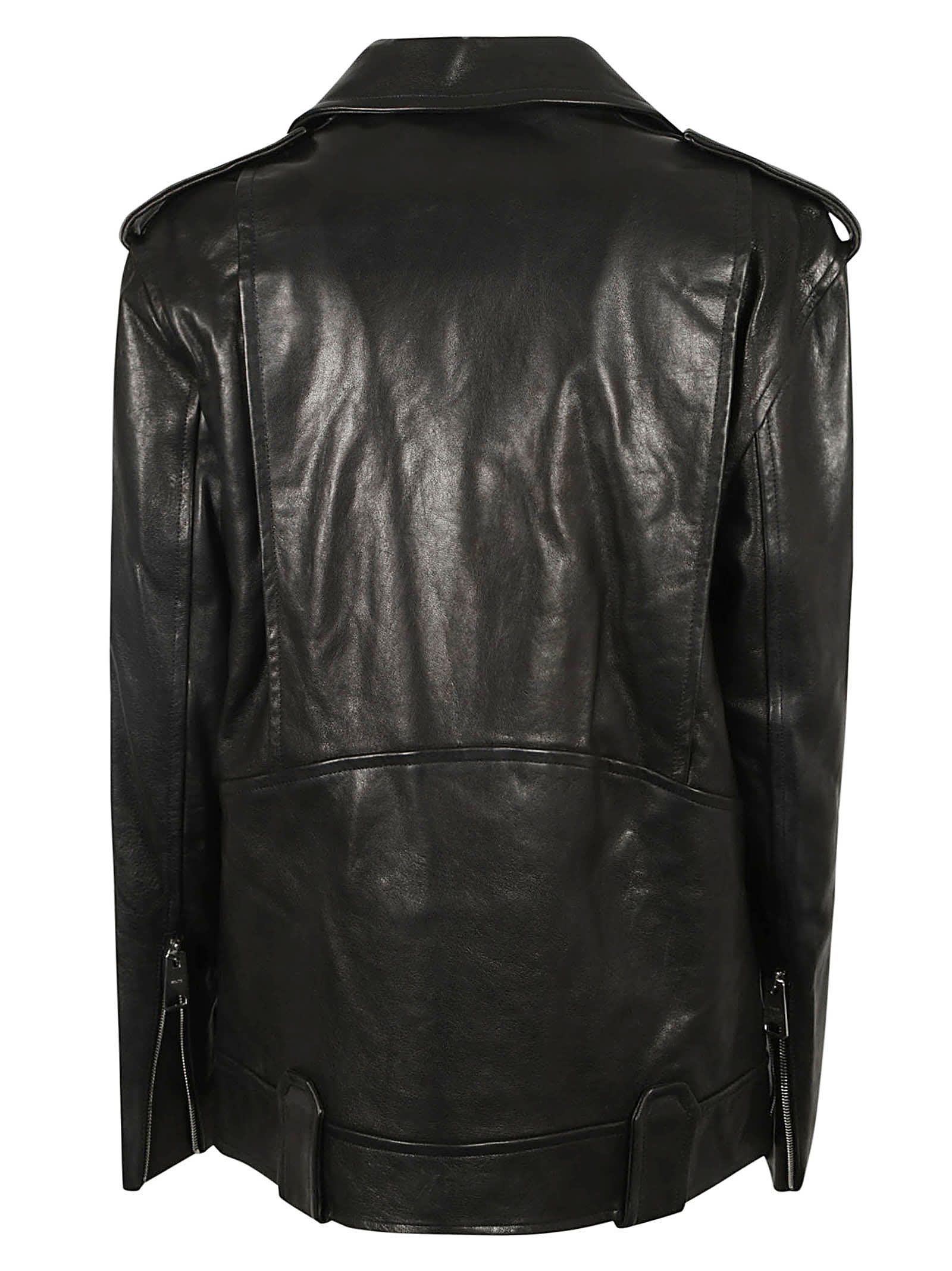 Shop Khaite Long Biker Jacket In Black