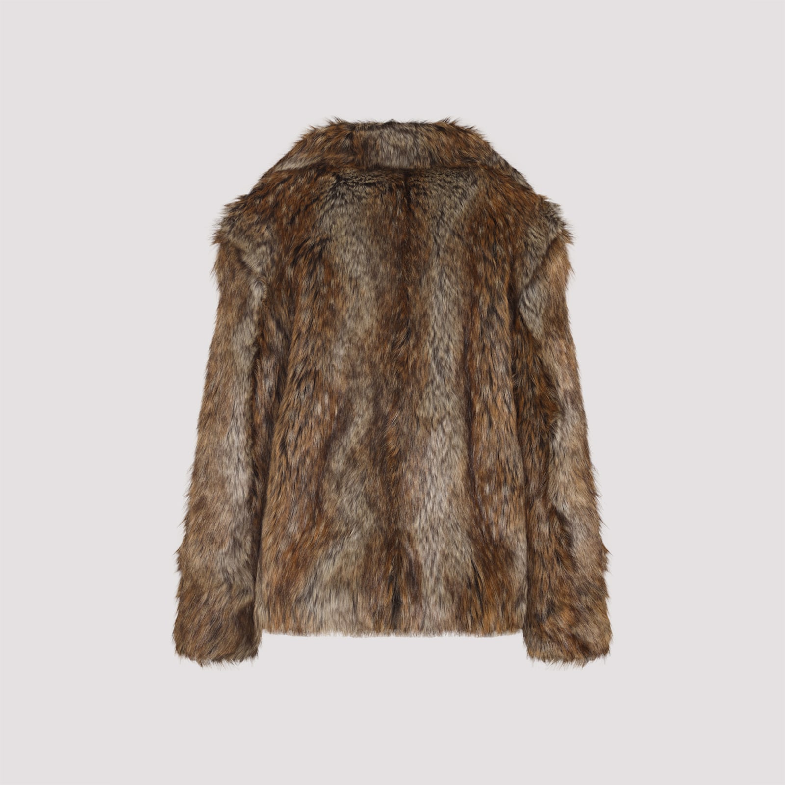 Mm6 Maison Margiela Acrylic Jacket Synthetic Fur In Brown