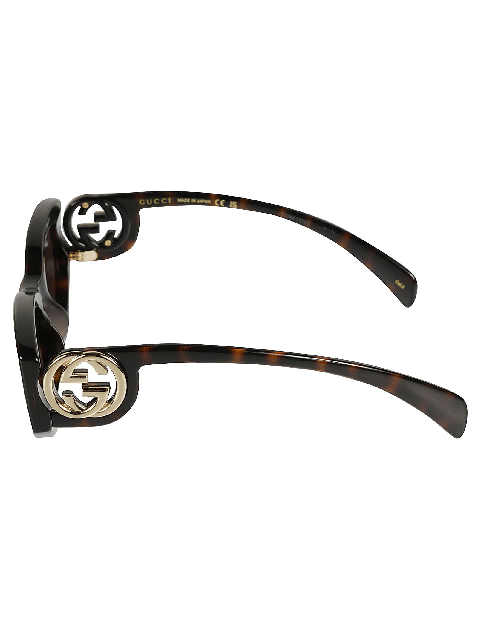Gucci Logo Lens Oval Sunglasses In Brown