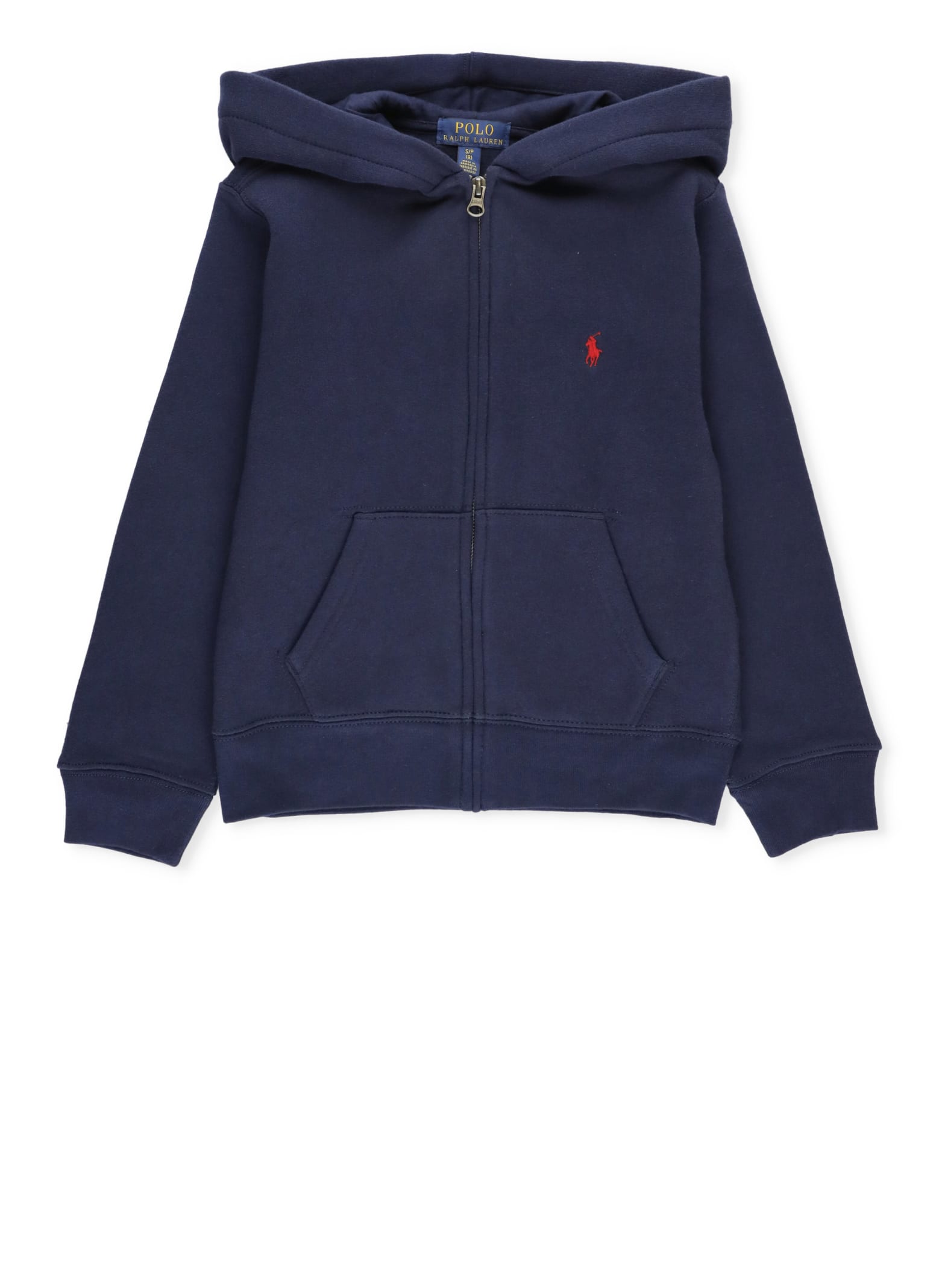 Polo Ralph Lauren Cotton Jersey Zipped Hoodie In Blue