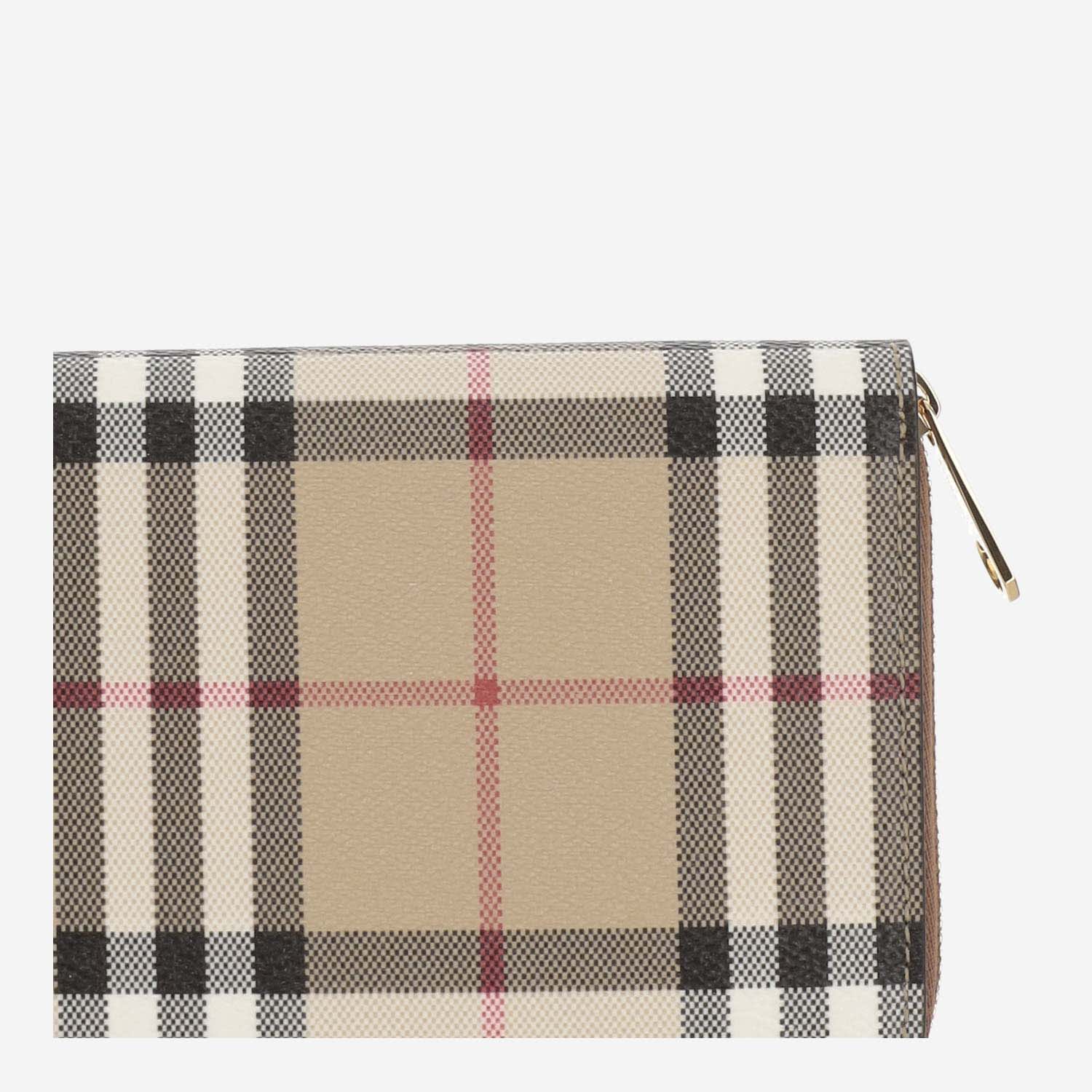 Shop Burberry Wallet With Check Pattern In Red