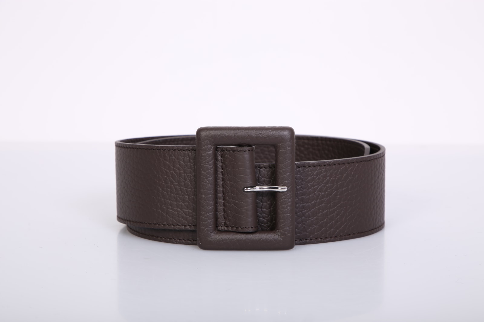 Orciani Hammered Leather Belt In Brown